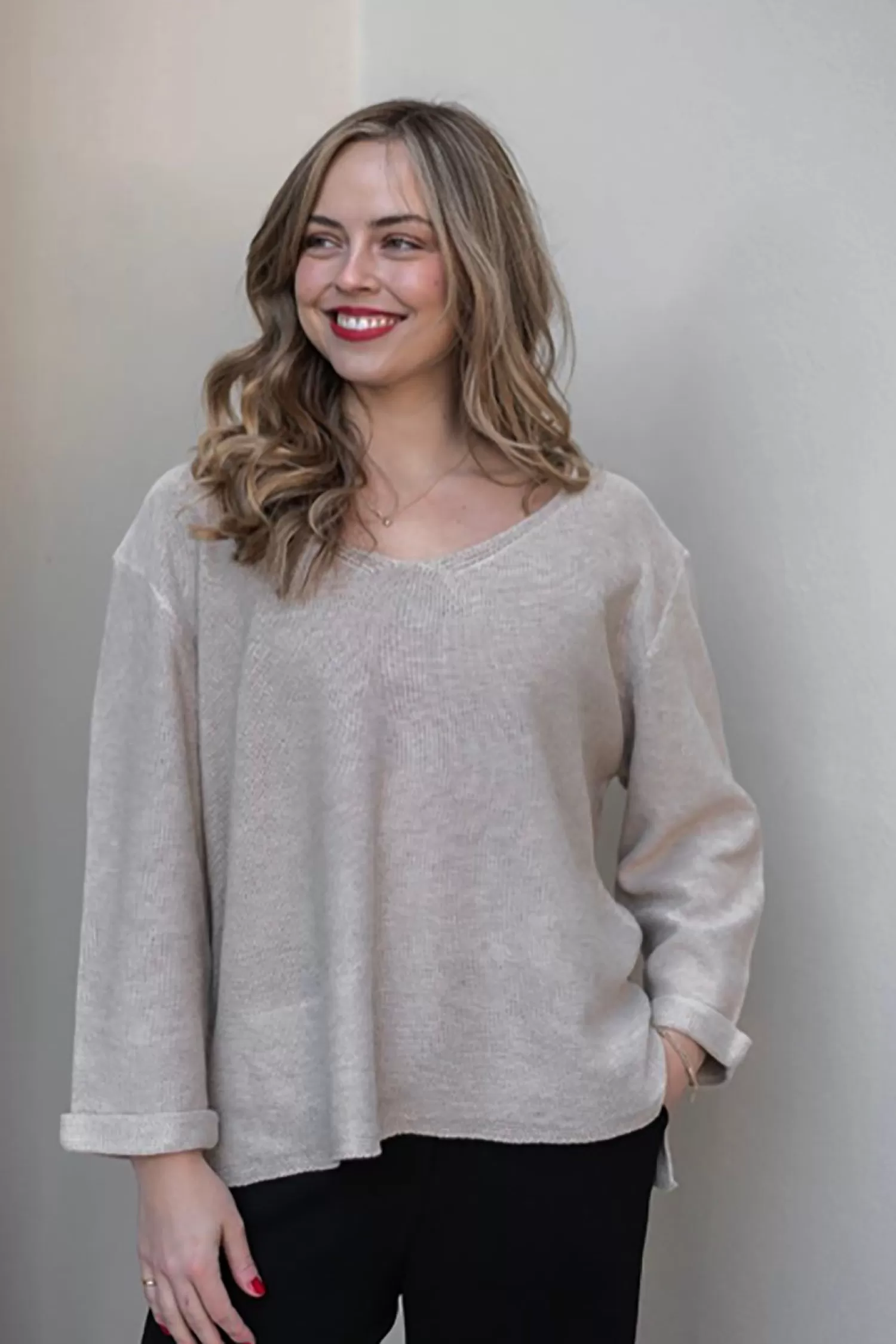 Pizazz Boutique Jumpers & Knitwear*Alessia Knit - Beige - SO5