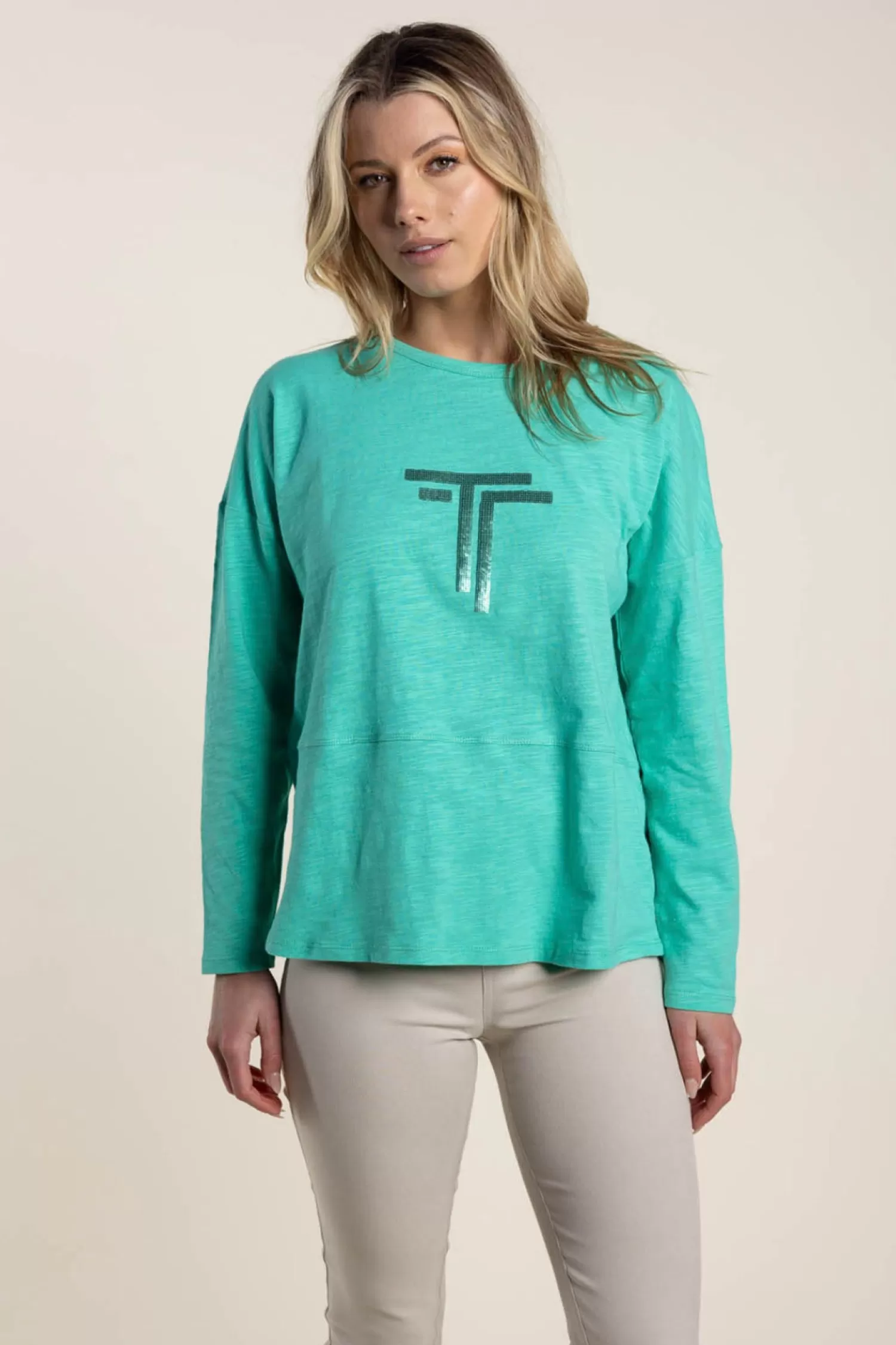 Two-T's Shirts & Tops*Alice Long Sleeve Tee - Jade - TT34