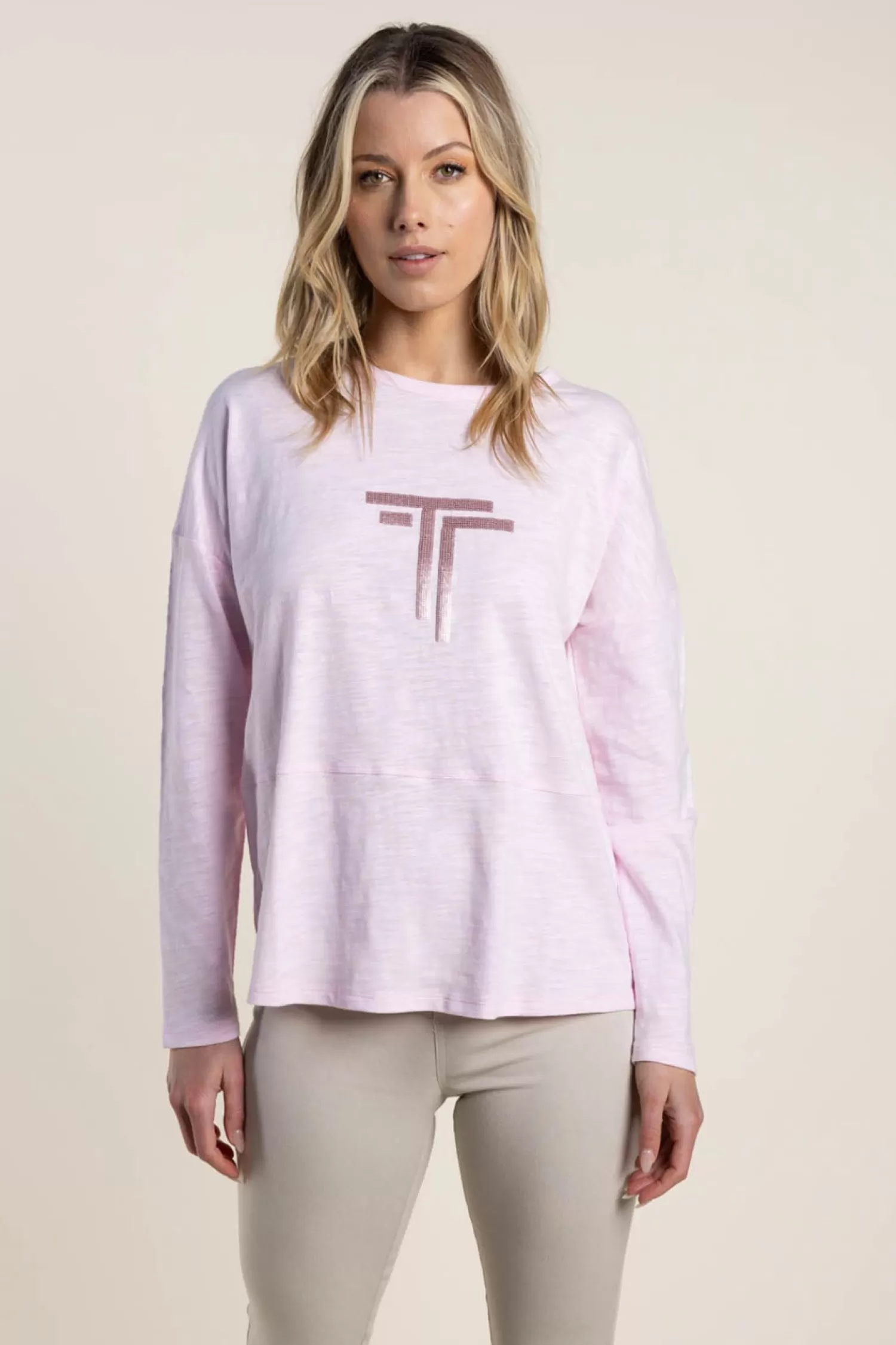 Two-T's Shirts & Tops*Alice Long Sleeve Tee - Pale Pink - TT34