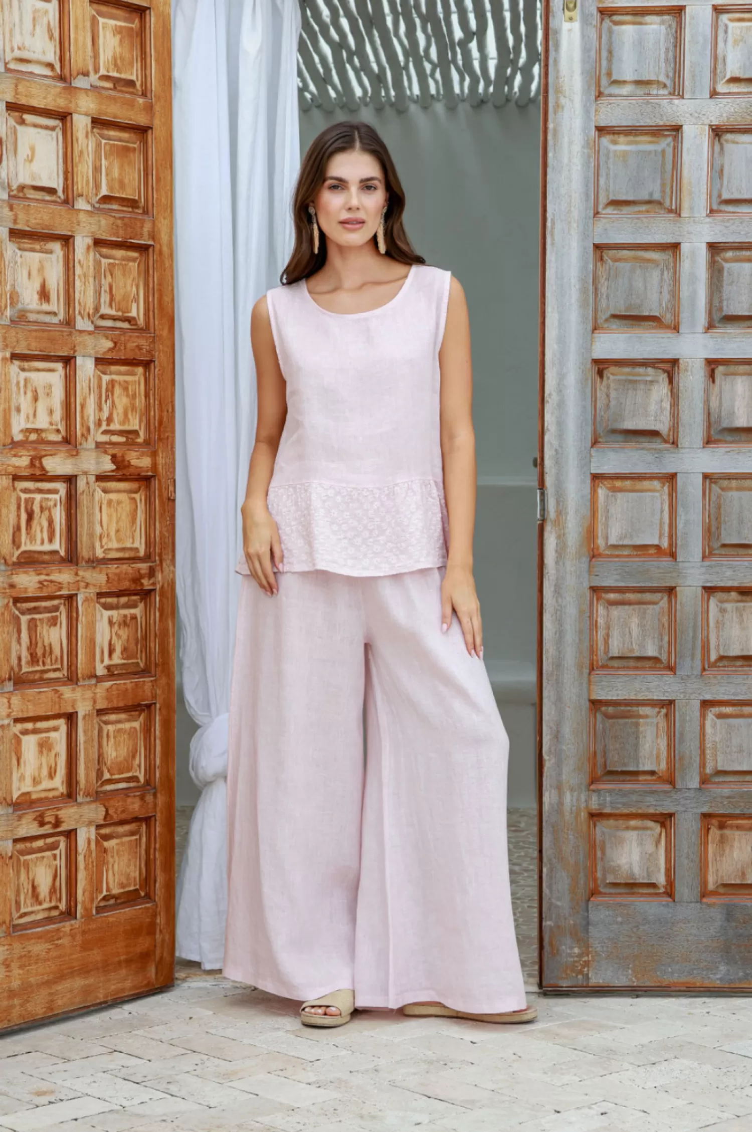 The Italian Cartel Linen Lovers | Ladies Pants*Amara Pant - Blush - IC22
