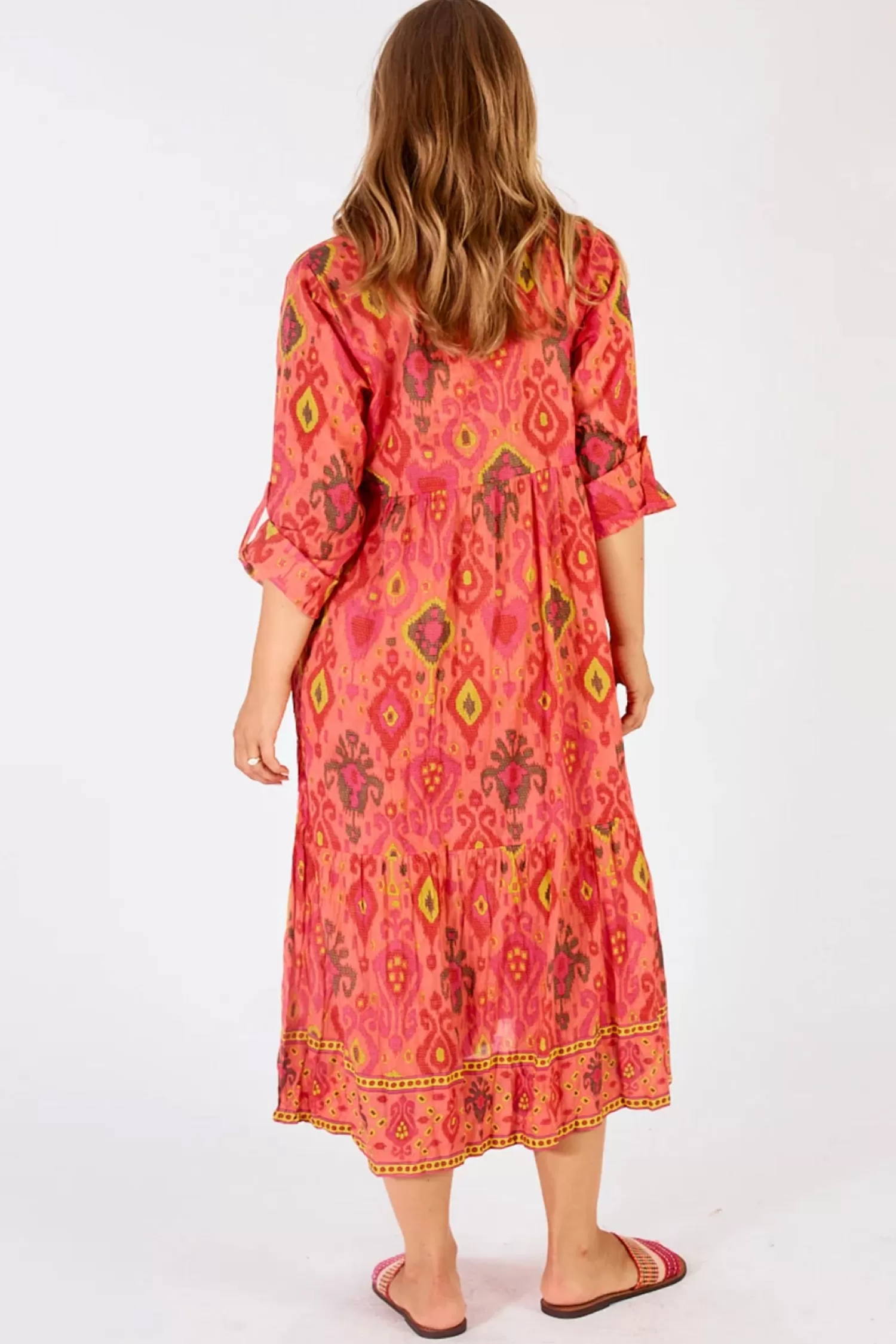Lula Life Dresses*Augusta Midi - Melon - LL5