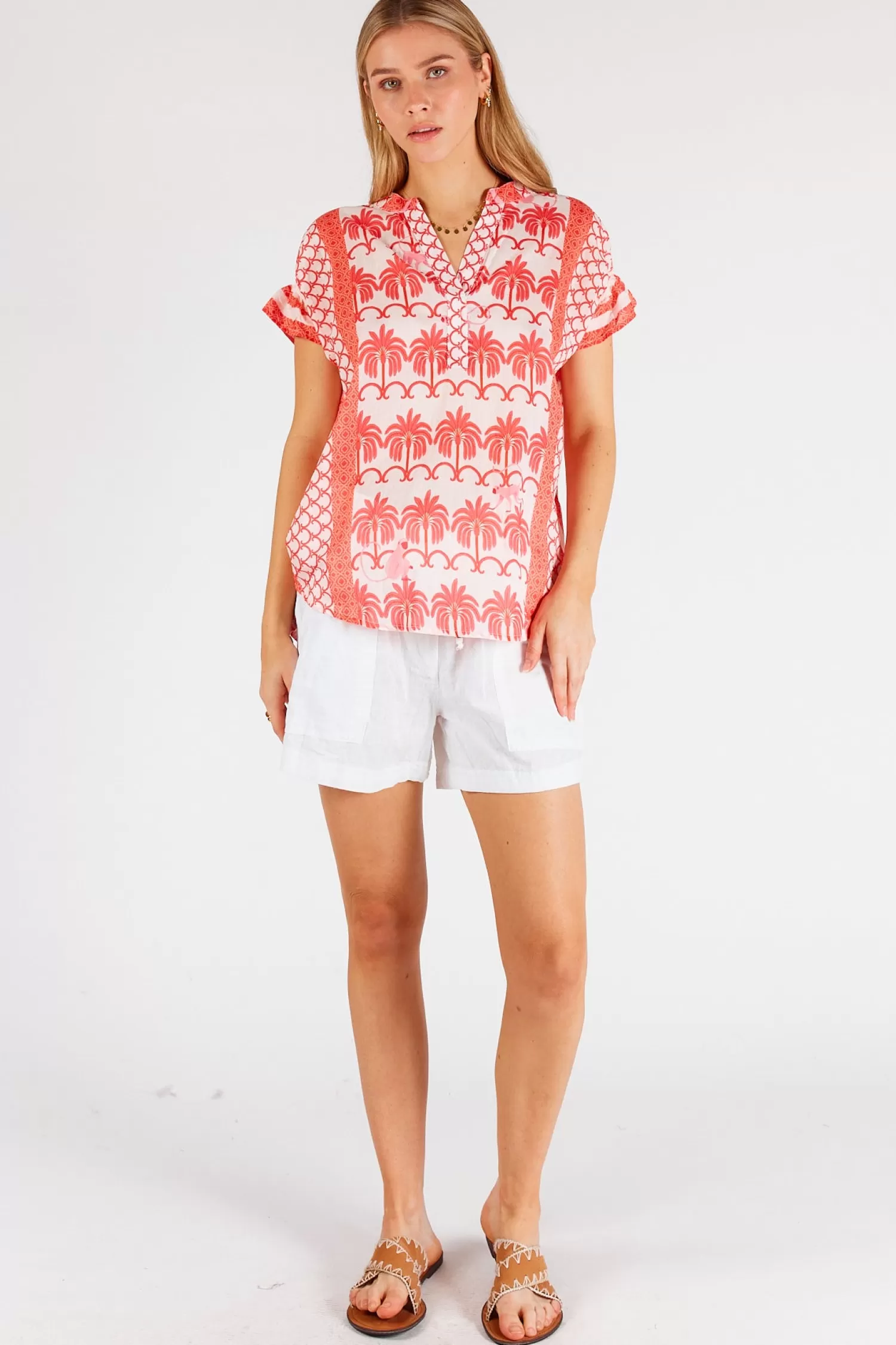 Lula Life Shirts & Tops*Blakely Sleeveless Top - Melon - LL47