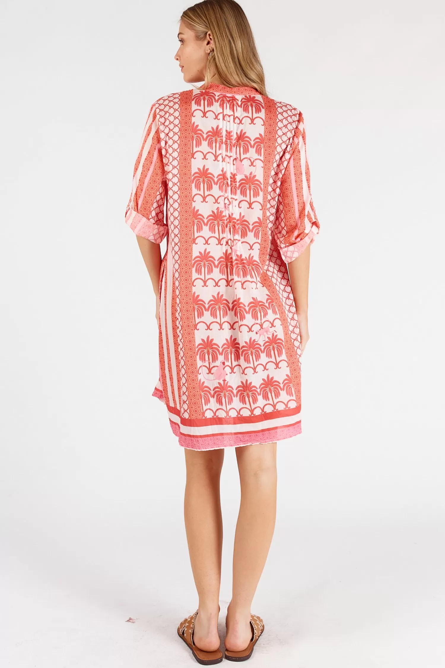 Lula Life Dresses*Blakely Tucked Dress - Melon - LL48