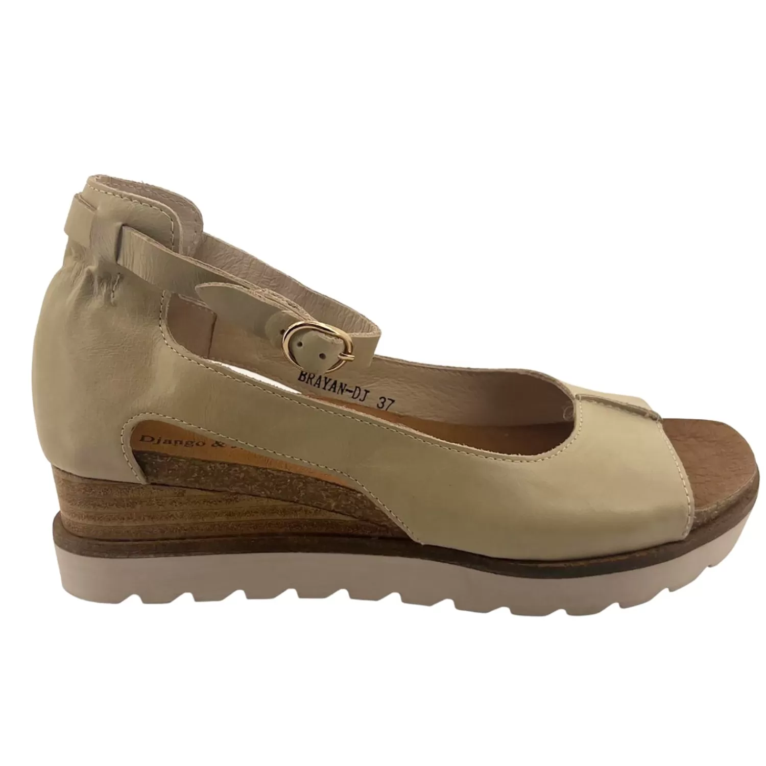 Django & Juliette Sandals*Brayan Wedge - Almond - DJ37