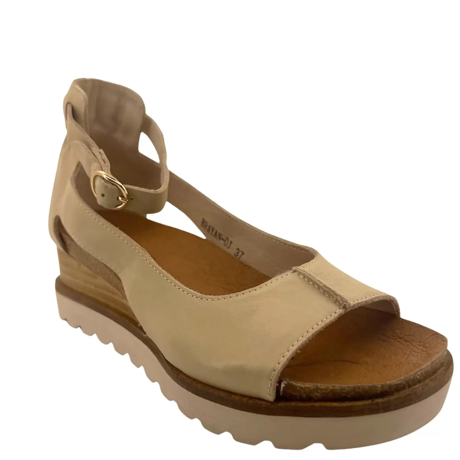 Django & Juliette Sandals*Brayan Wedge - Almond - DJ37