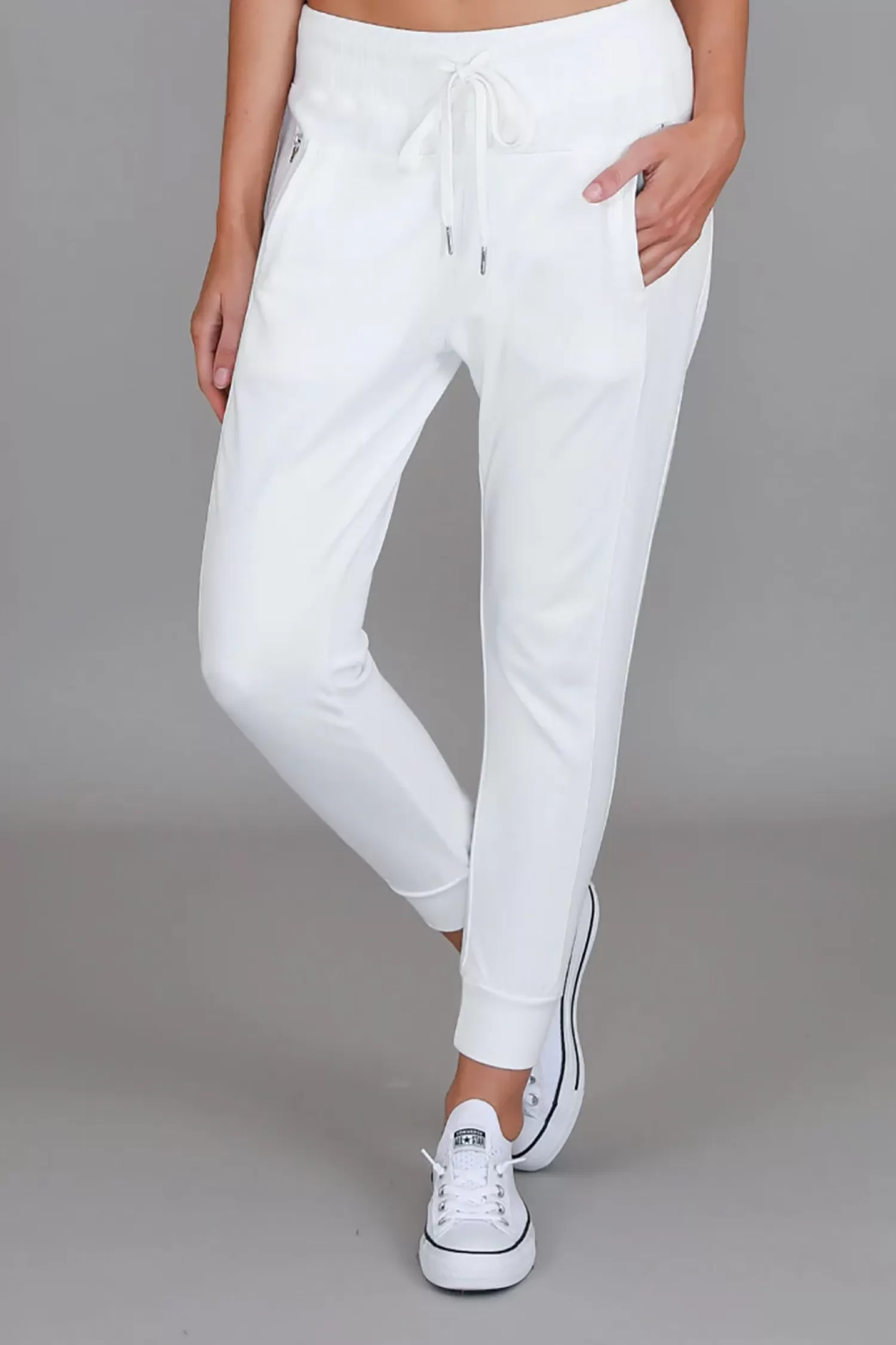 3RD STORY Ladies Pants*Byron Jogger - White - RD1