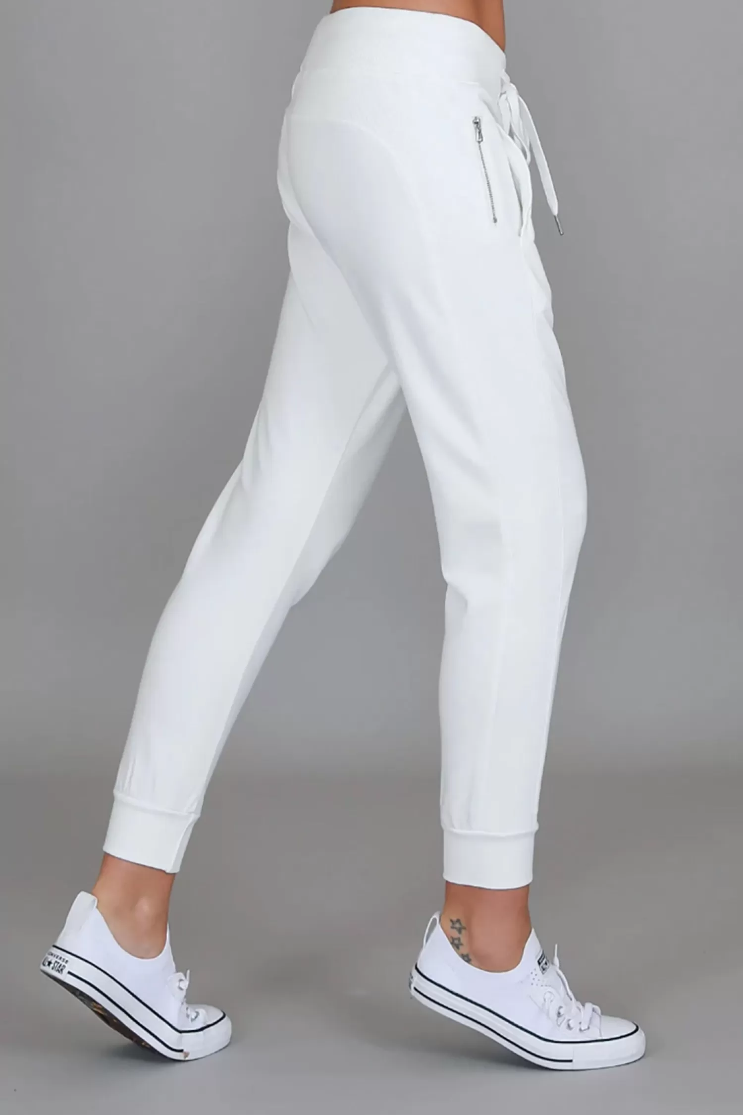 3RD STORY Ladies Pants*Byron Jogger - White - RD1