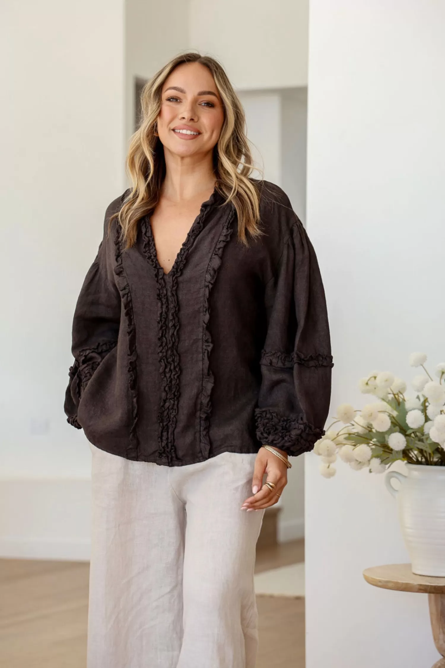 Free Angel Shirts & Tops*Carina Top - Chocolate - FA25