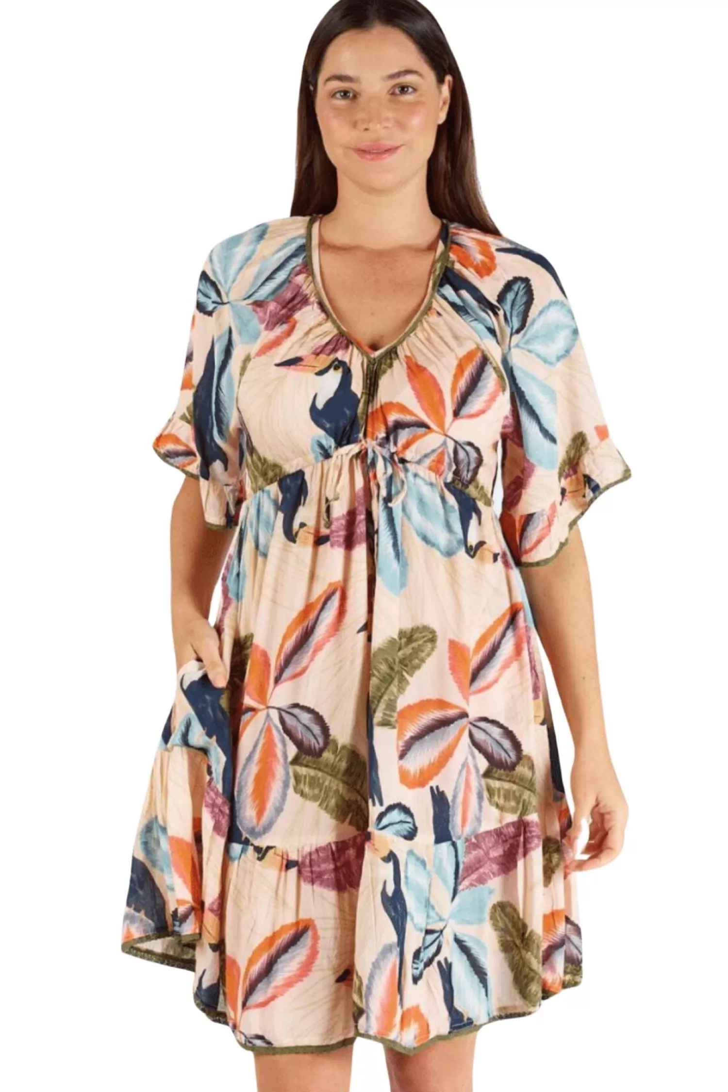 Lula Soul Dresses*Cayman Tie Dress - Print - LS1