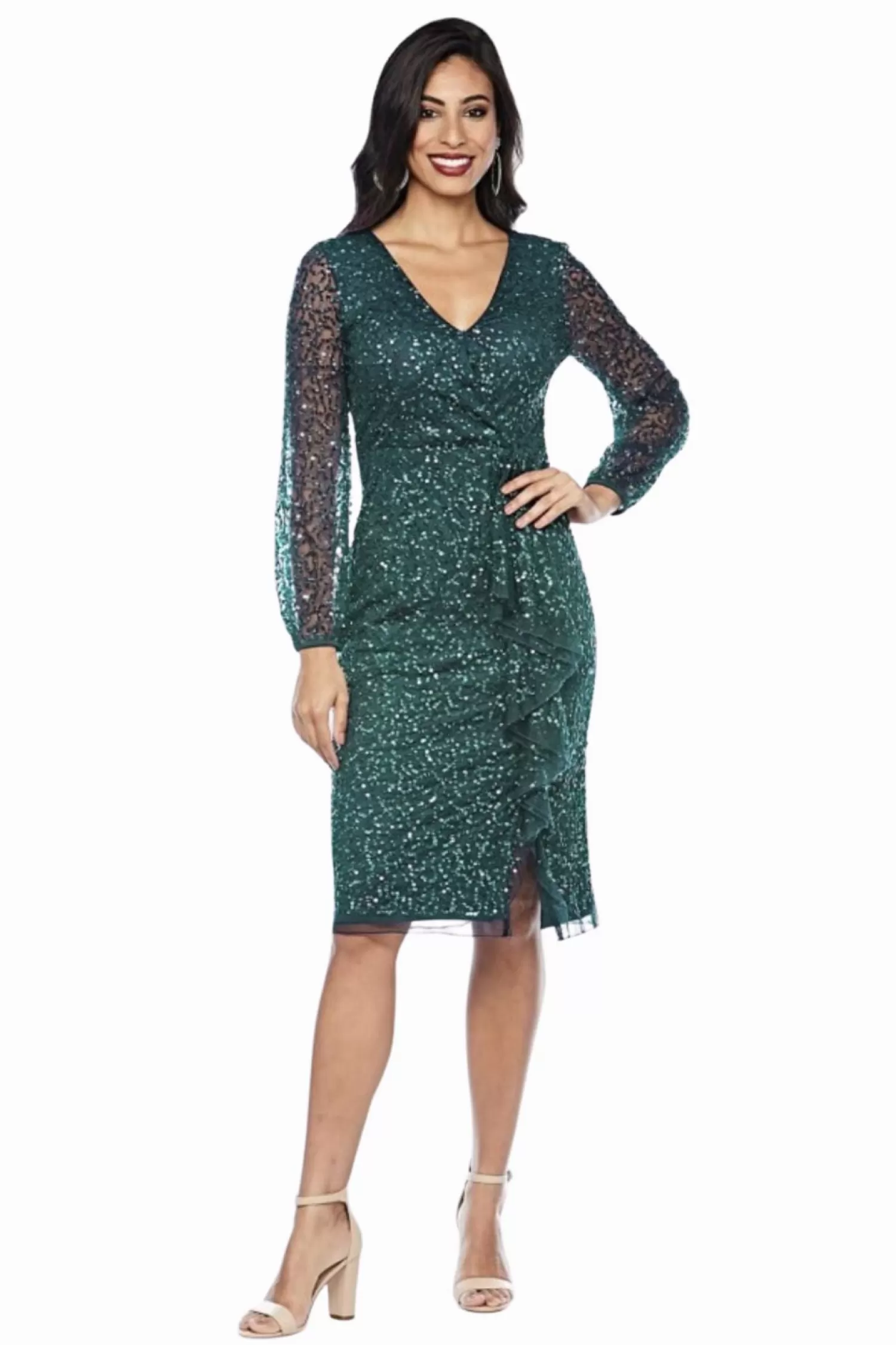 Zaliea Weddings & Events*Celeste Sequin Dress - Emerald - Z21