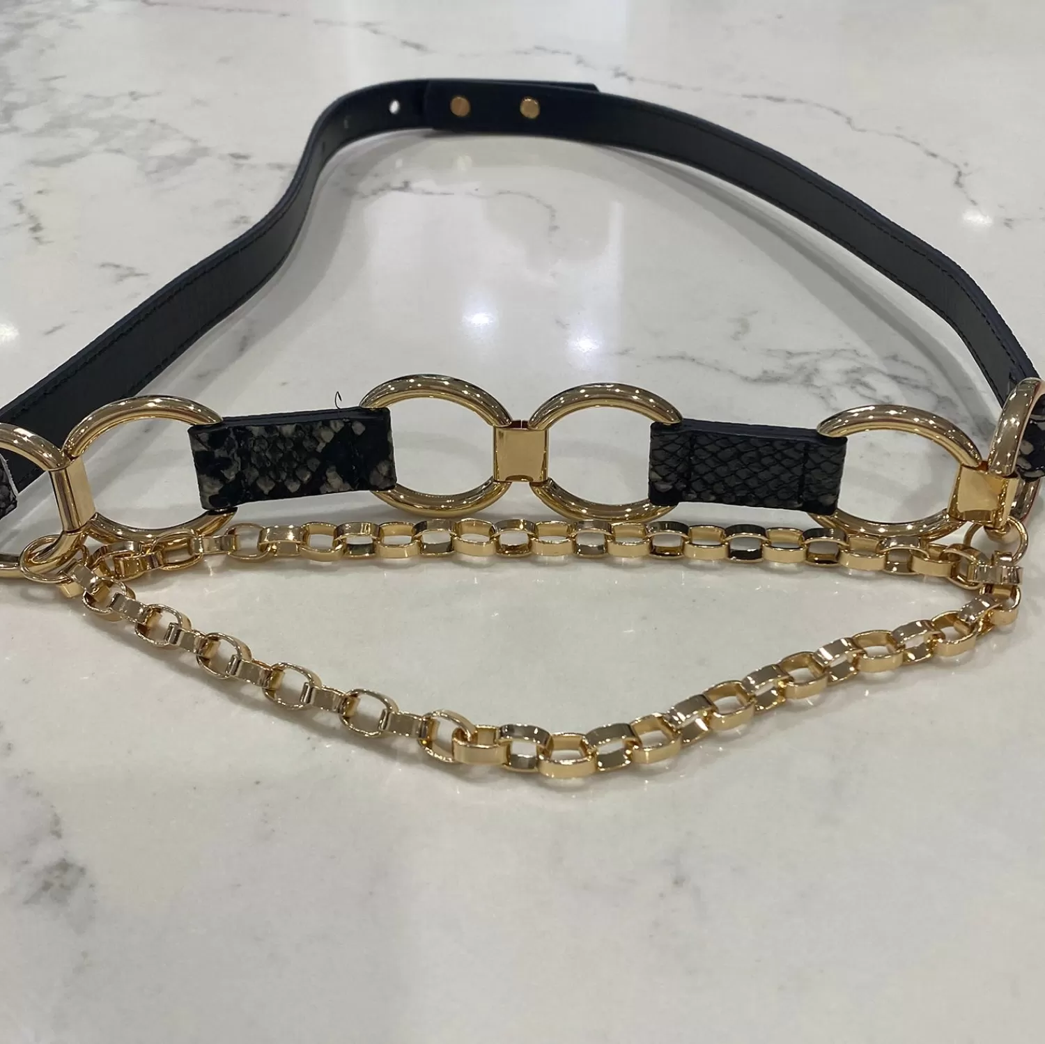 Frank Lyman Belts*Charcoal Reptilian Belt