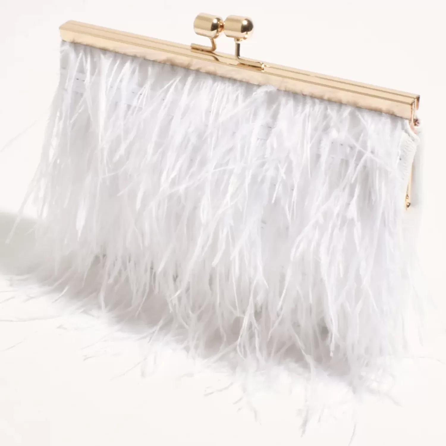 Adorne Handbags*Cher Feather Floaty Clutch - White - AD13
