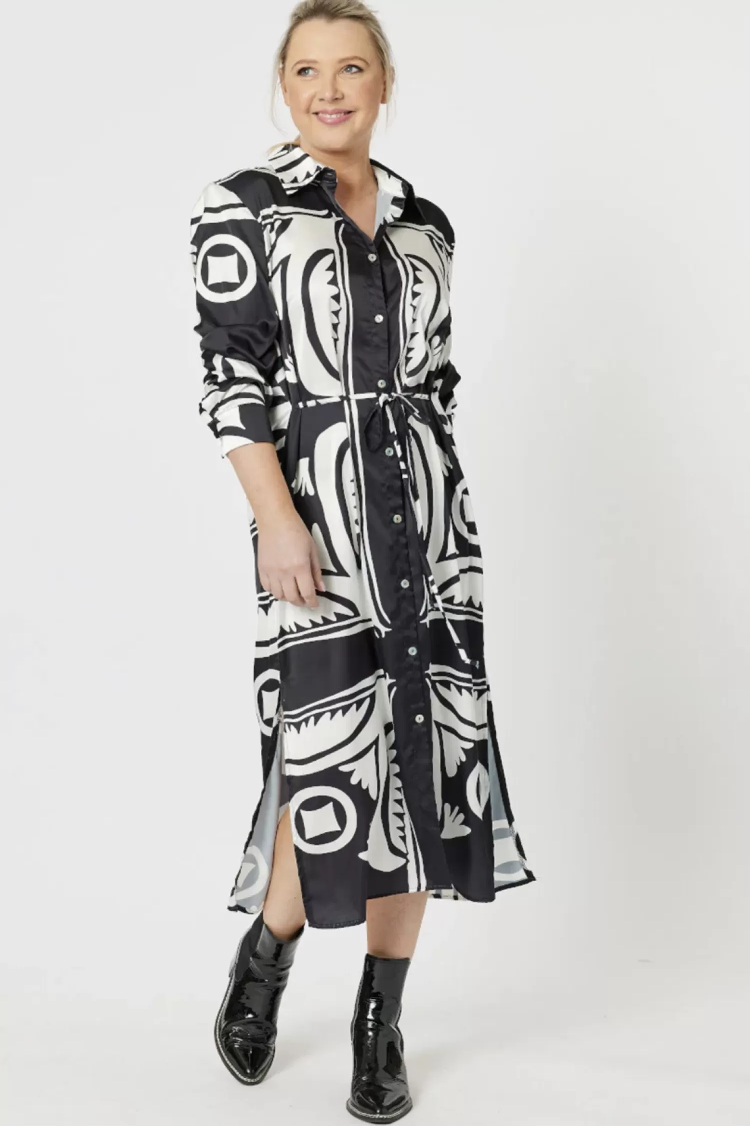 Hammock & Vine Dresses*Chic Print Dress - Black - HV36