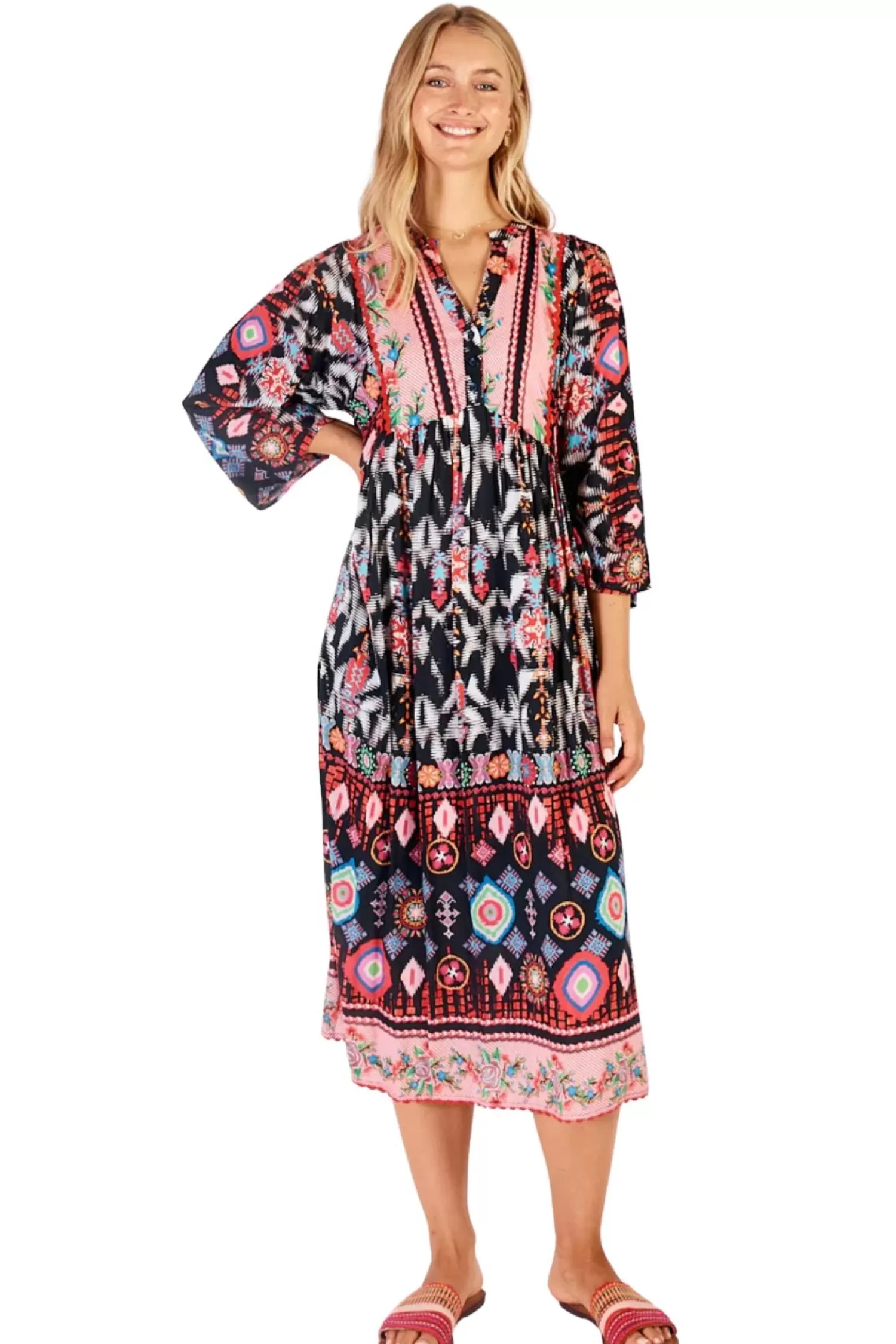 Lula Life Dresses*Clara Midi Dress - Print - LL6