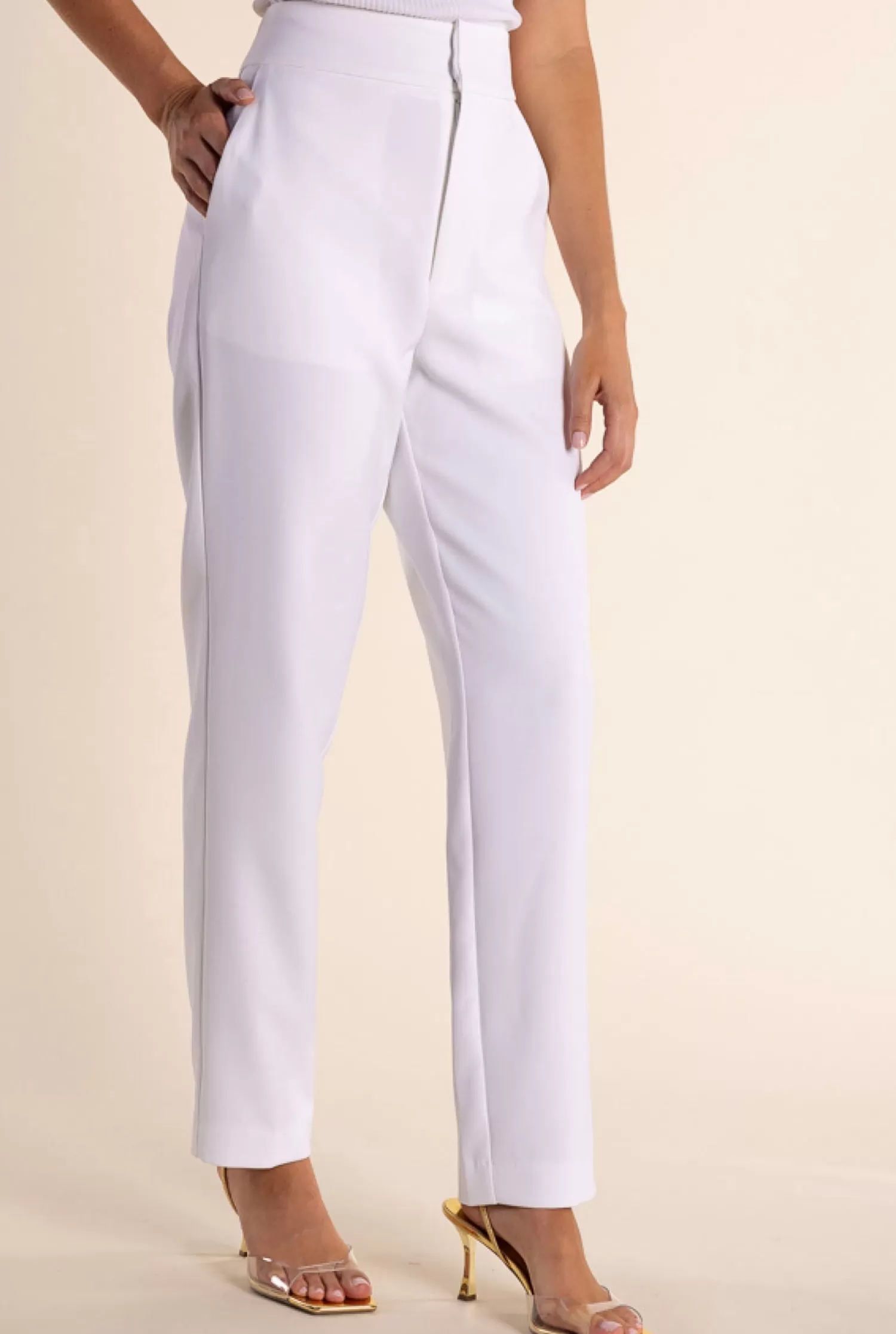 Two-T's Ladies Pants*Clare 7/8 Suit Pant - White - TT51