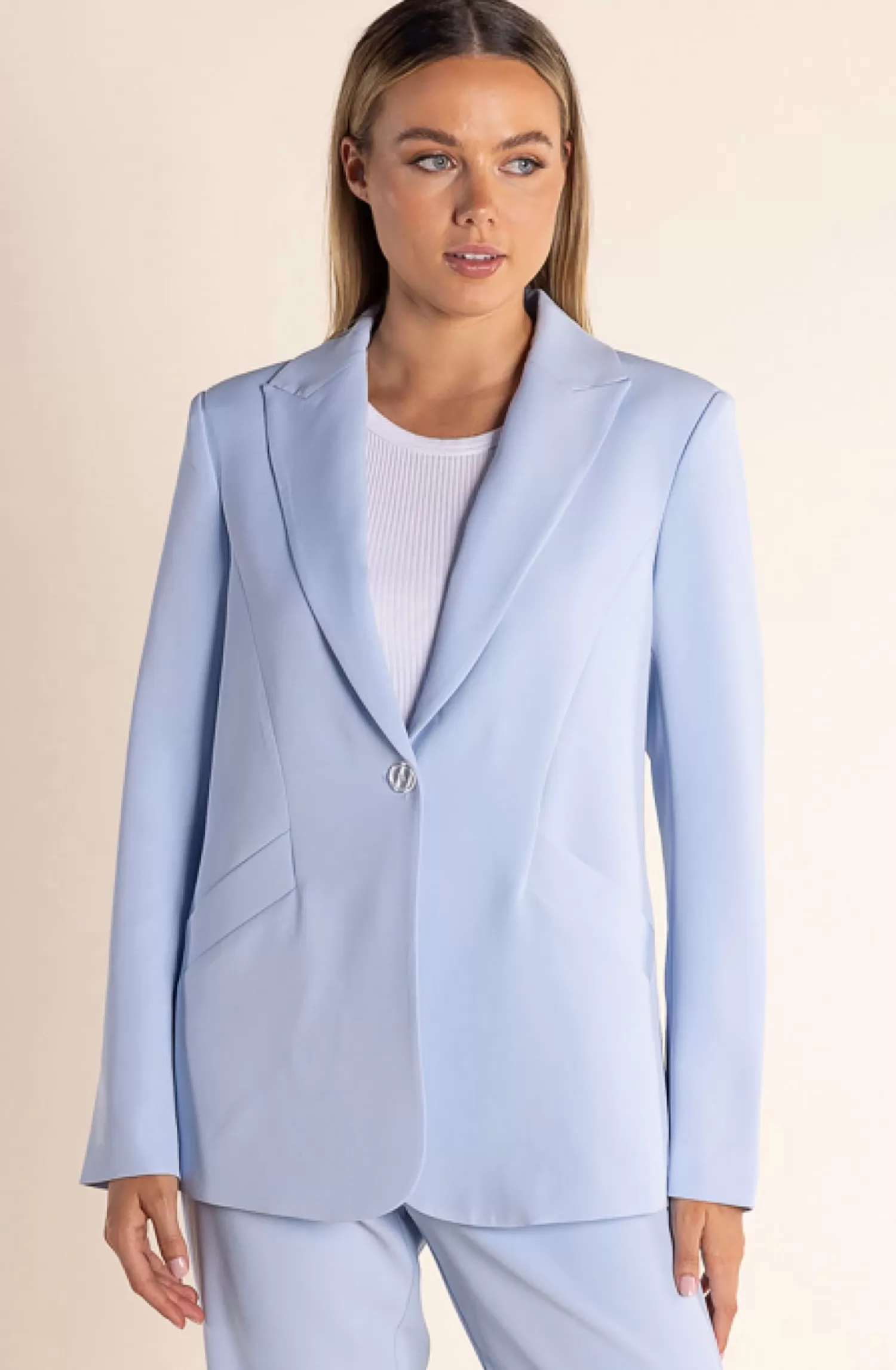 Two-T's Coats & Jackets*Clare Suit Blazer - Sky - TT43