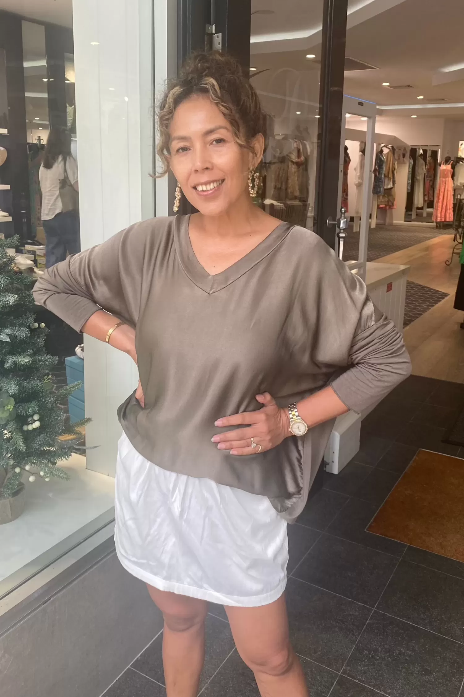 Cindy G Shirts & Tops*Clarice Top - Mocha - CG5