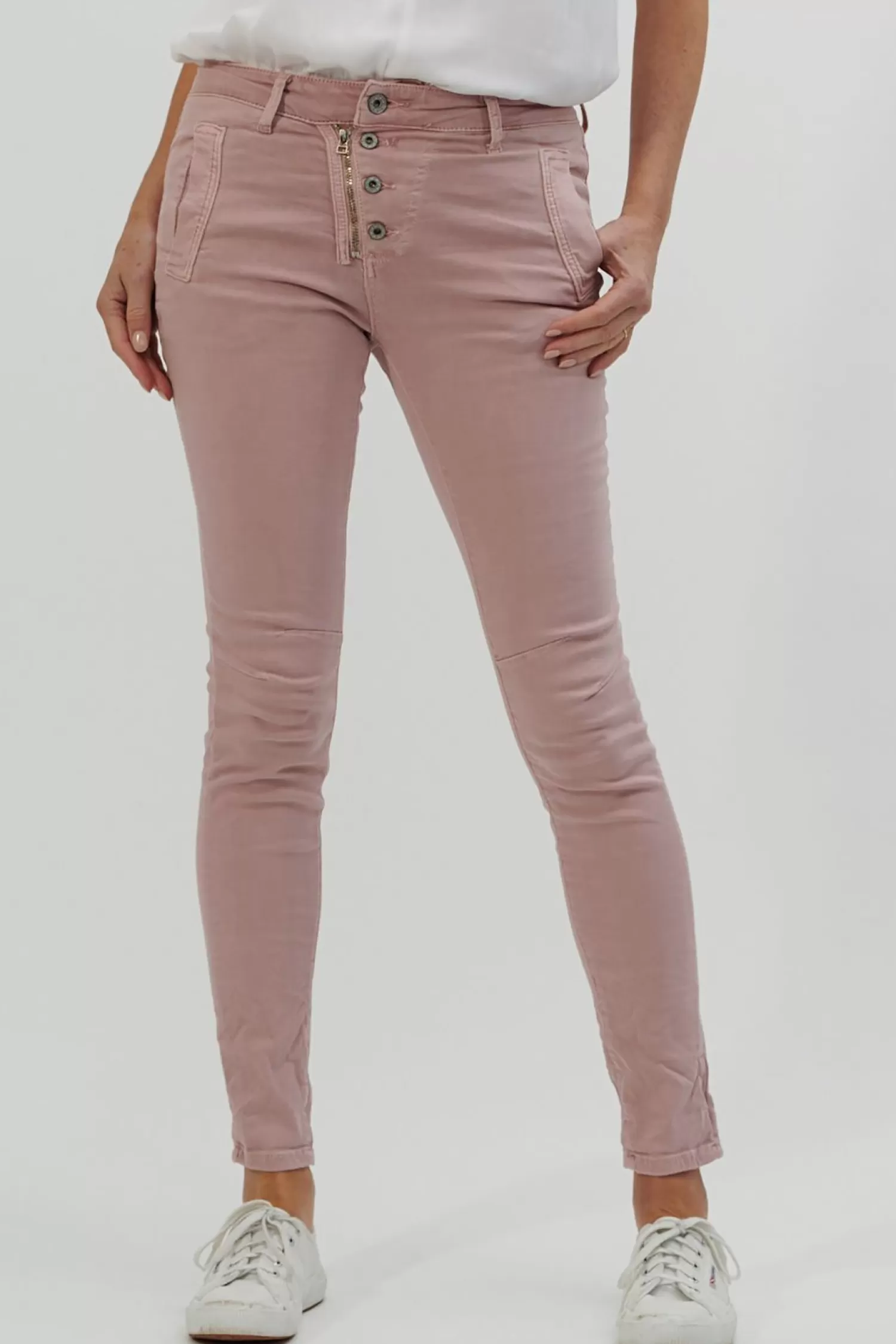 Italian Star Women's Jeans*Classic Button Jeans - Musk - IS10