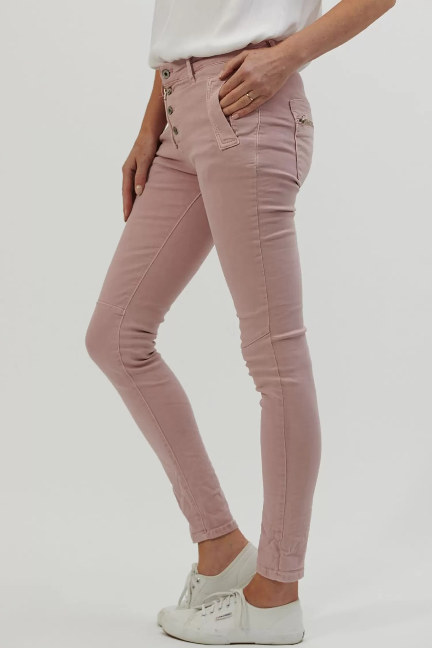 Italian Star Women's Jeans*Classic Button Jeans - Musk - IS10