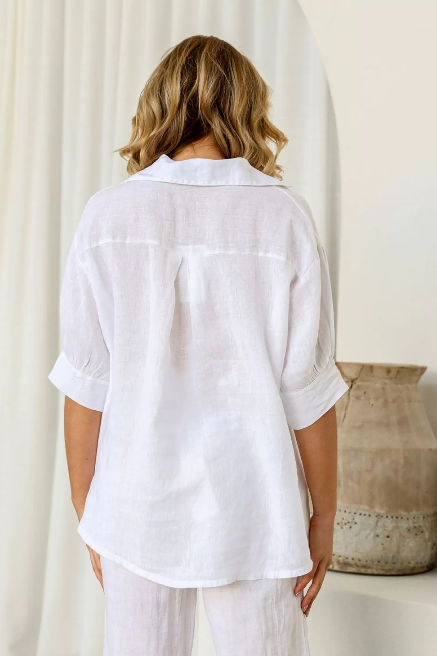 Free Angel Linen Lovers | Shirts & Tops*Colazione Linen Top - White - FA23