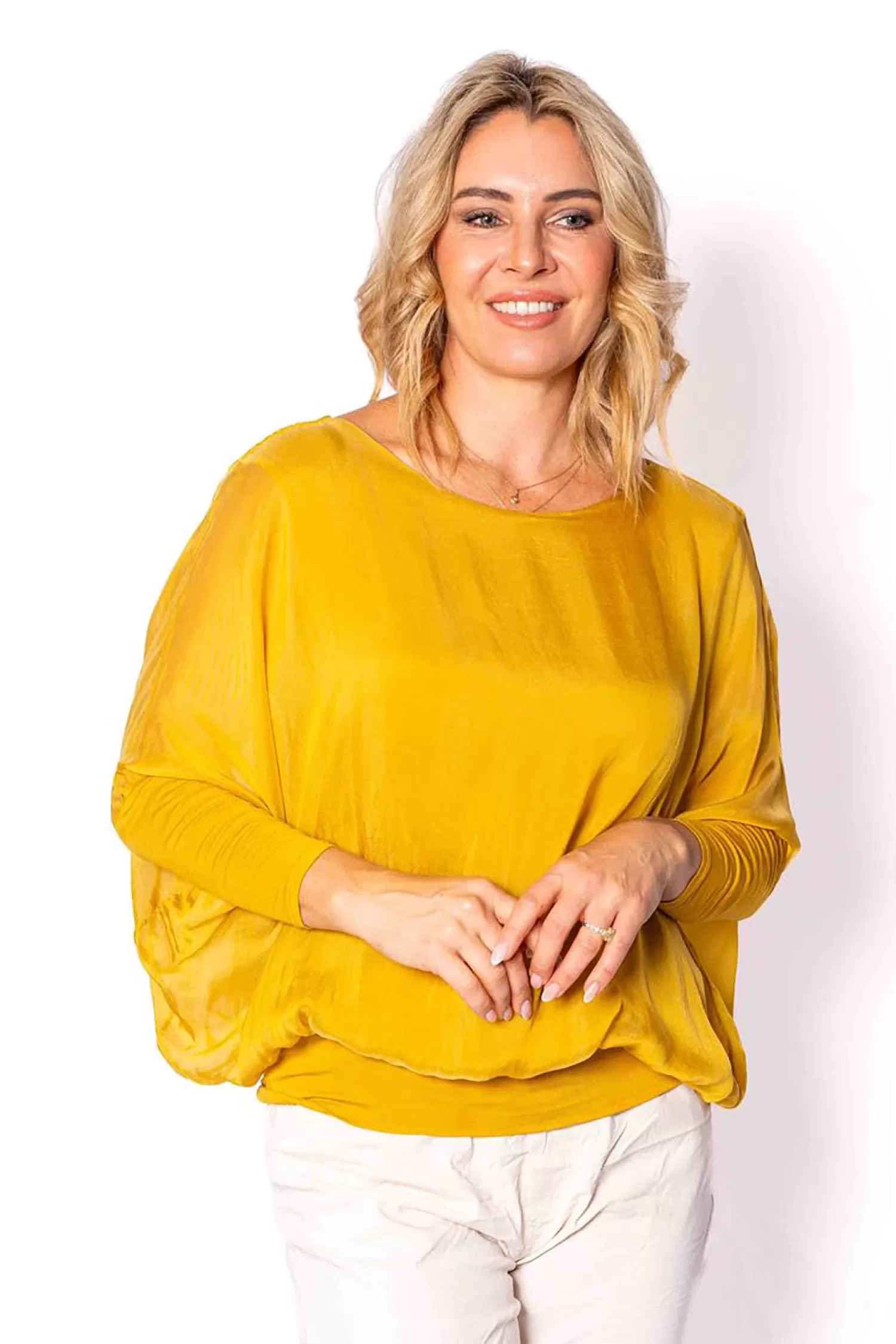 The Italian Closet Shirts & Tops*Constance Silk Batwing Top - Gold - TIC16