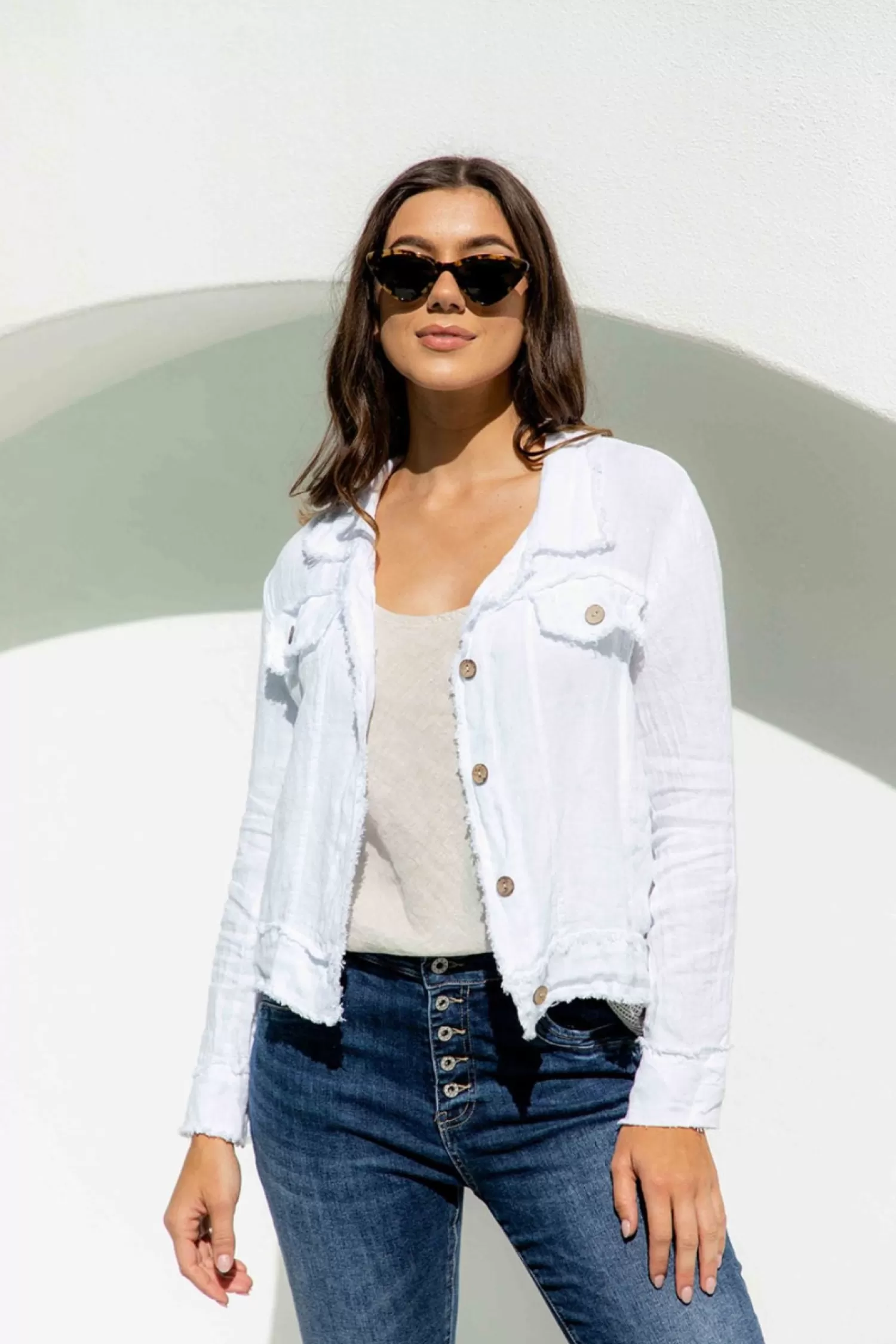 The Italian Cartel Linen Lovers | Coats & Jackets*Corte Jacket - White - IC57