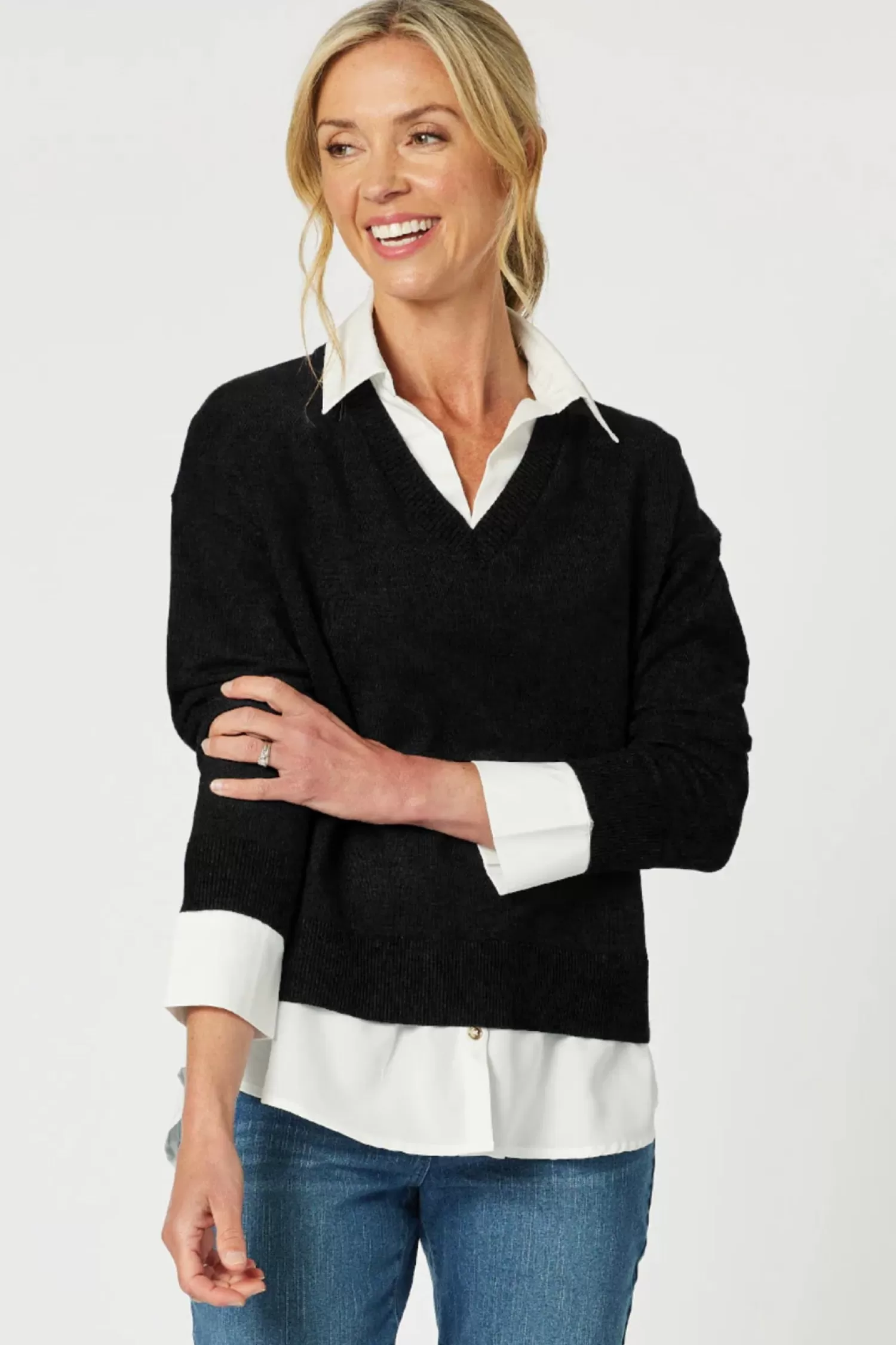 Gordon smith Jumpers & Knitwear*Dee 2 In 1 Jumper - Black - GS14