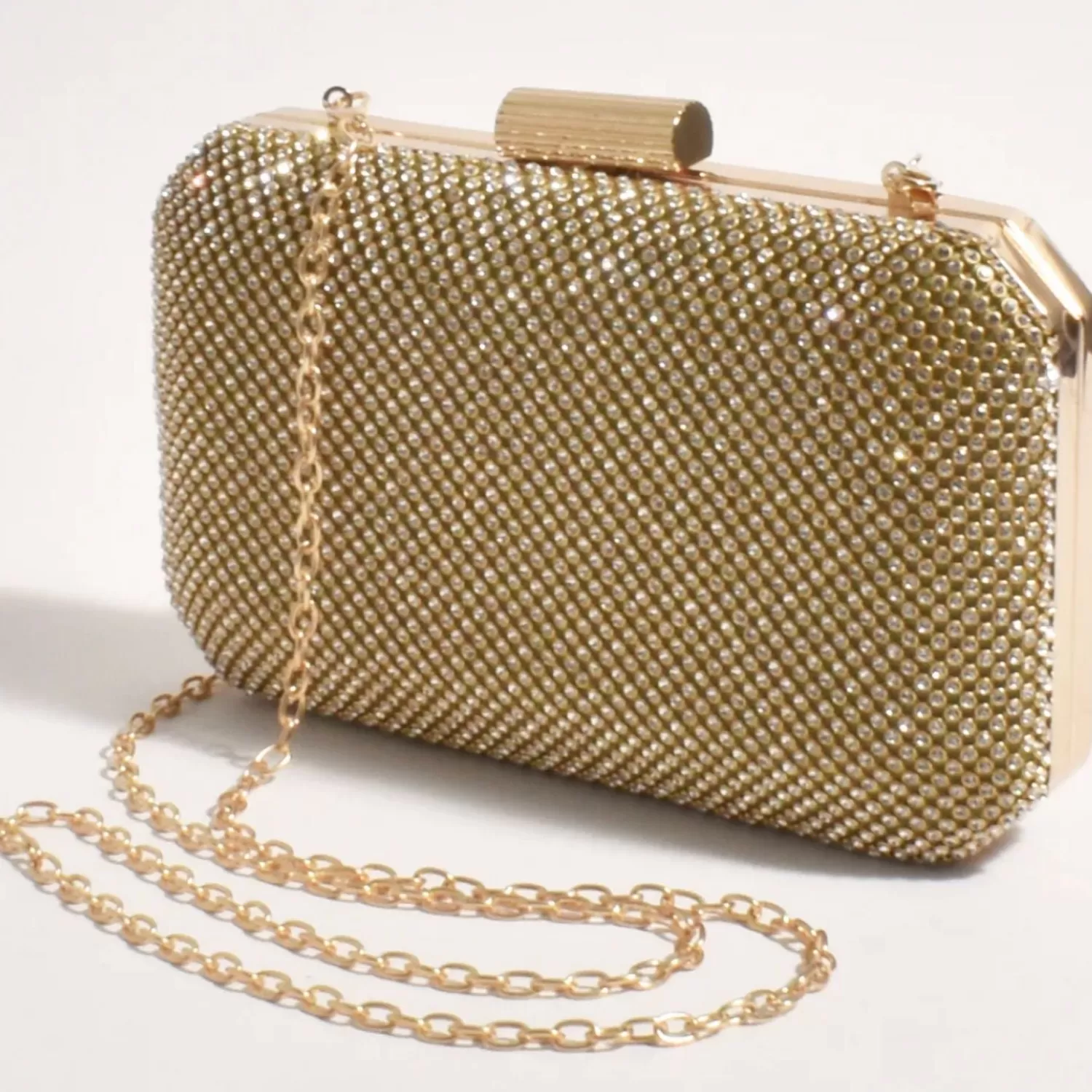 Adorne Handbags*Diamante Mesh Clutch - Gold Crystal - AD17