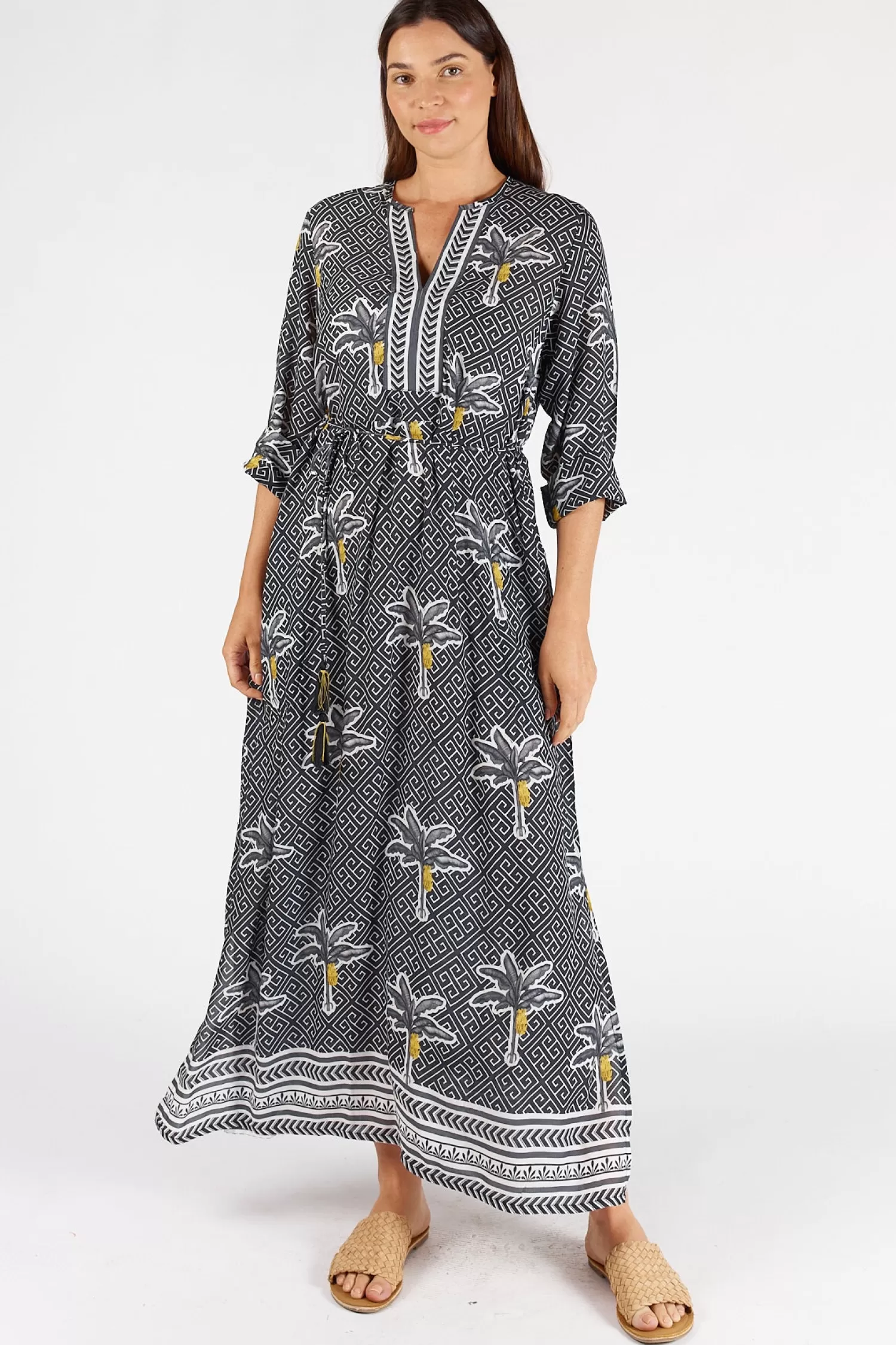 Lula Soul Dresses*Dominica Kaftan - Ebony - LS9