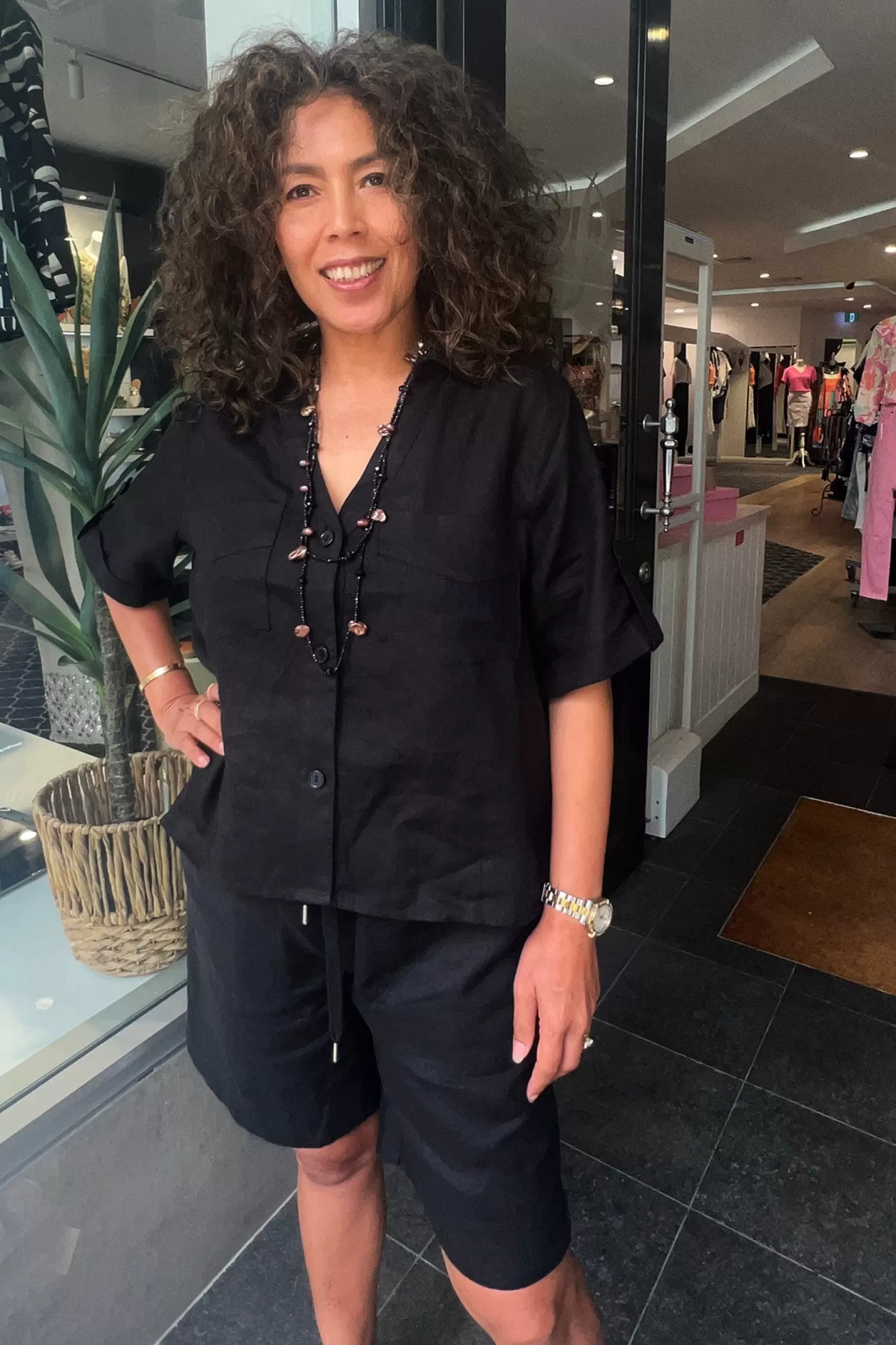 Two-T's Linen Lovers | Shirts & Tops*Drew Linen Shirt - Black - TT12