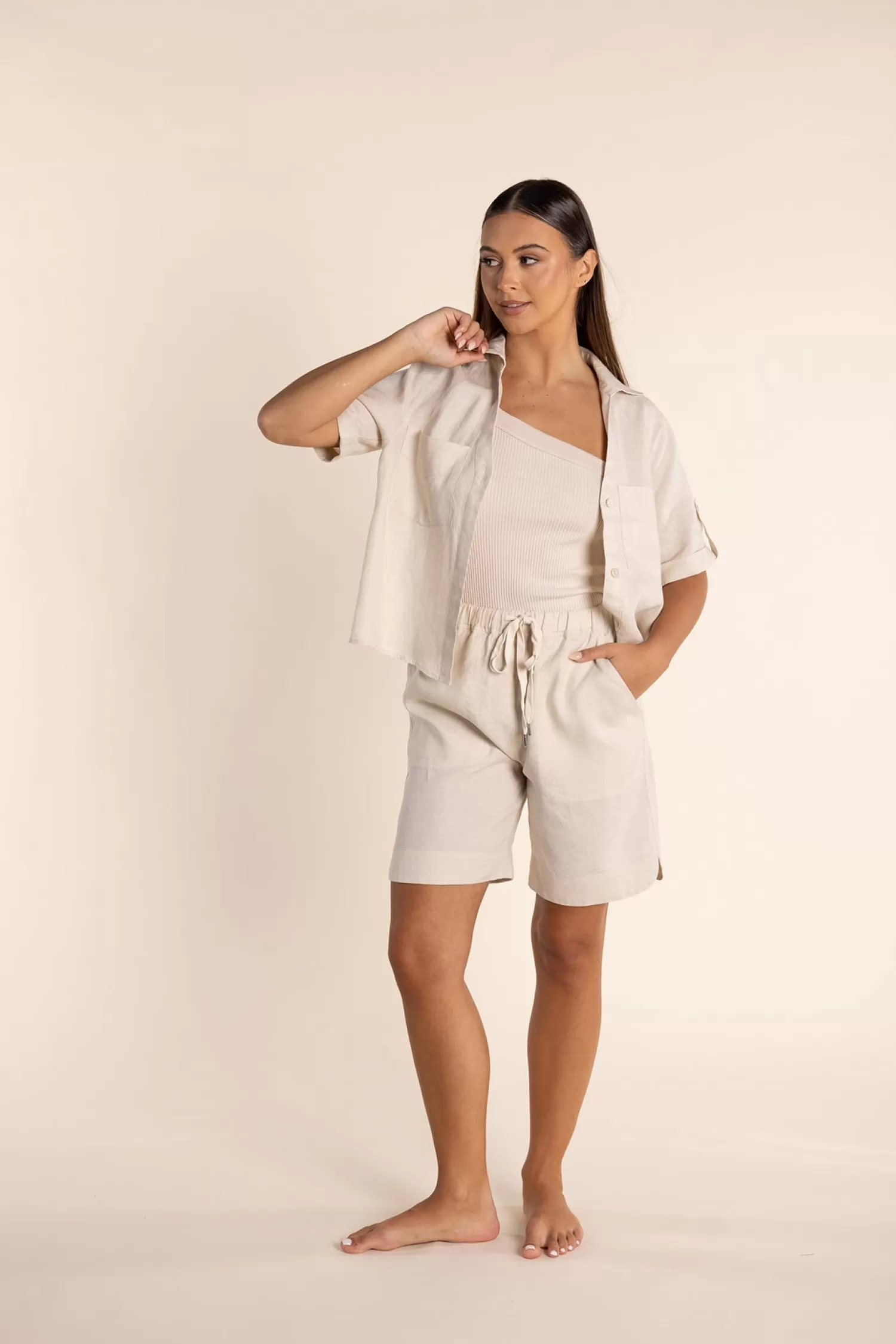 Two-T's Linen Lovers | Shirts & Tops*Drew Linen Shirt - Natural - TT12