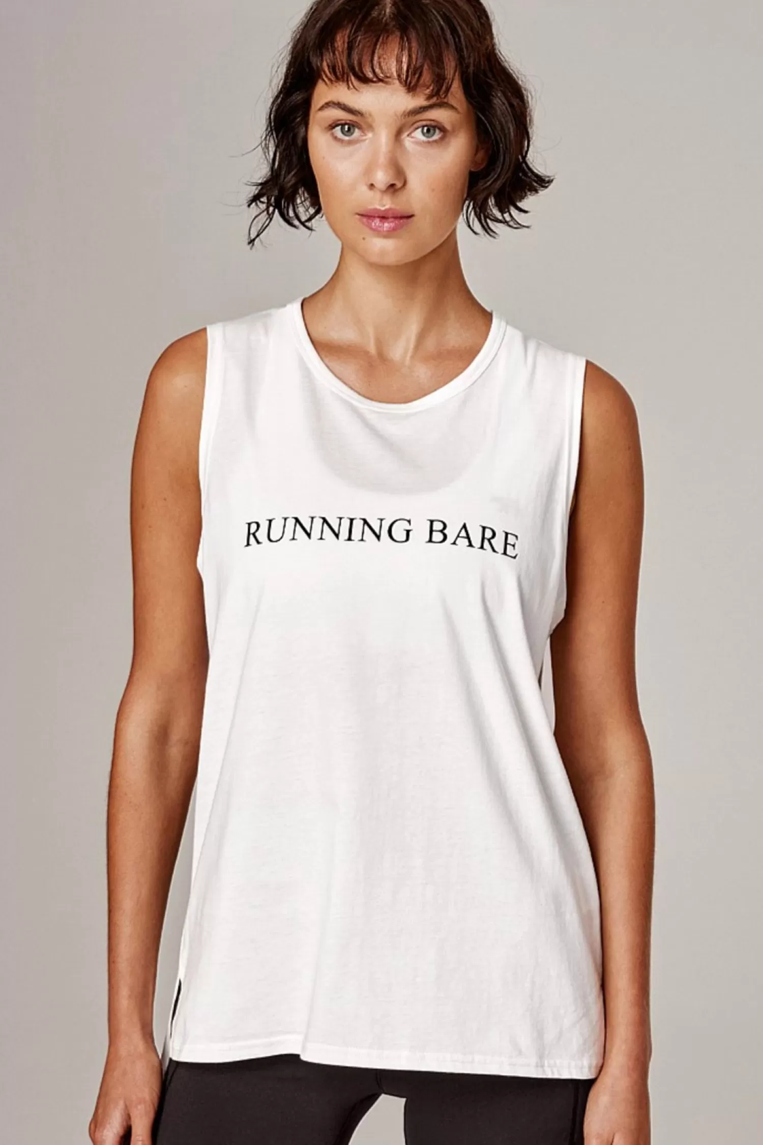 Running Bare Activewear*Easy Rider Muscle Tank - White - RB8