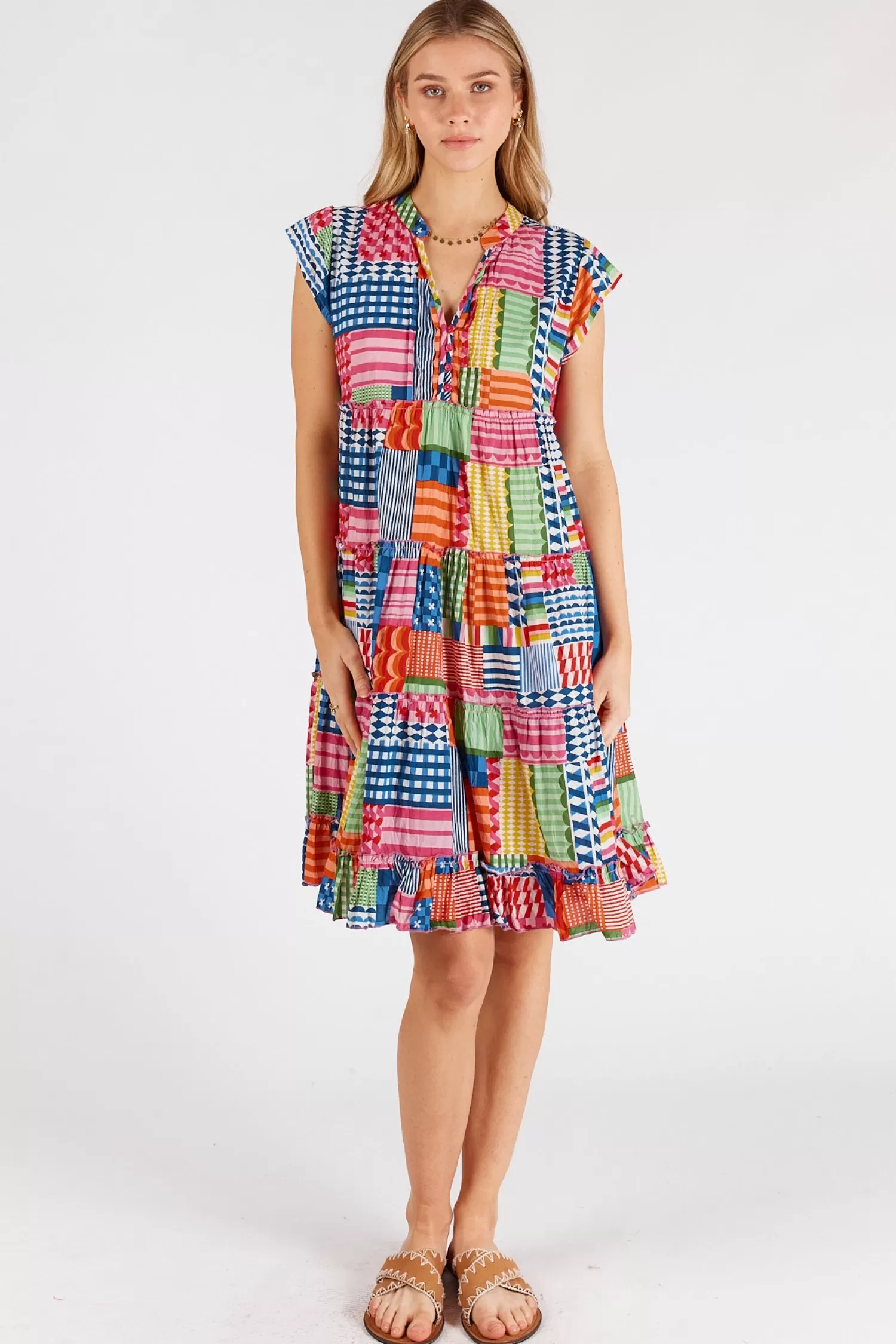 Lula Life Dresses*Elena Tiered Dress - Multi - LL44