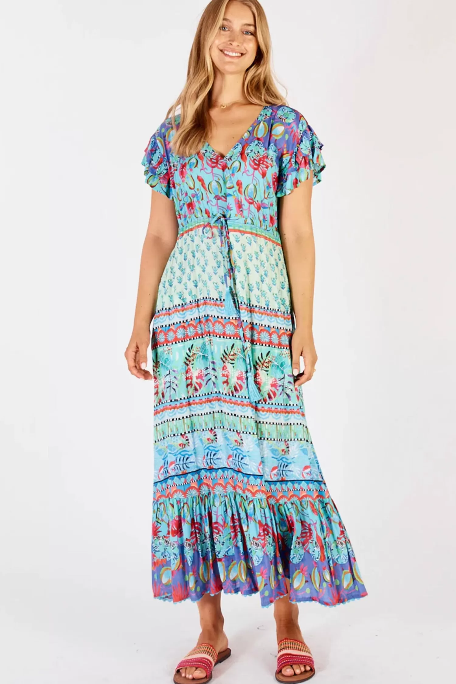 Lula Life Dresses*Elisie Midi - Sea - LL21