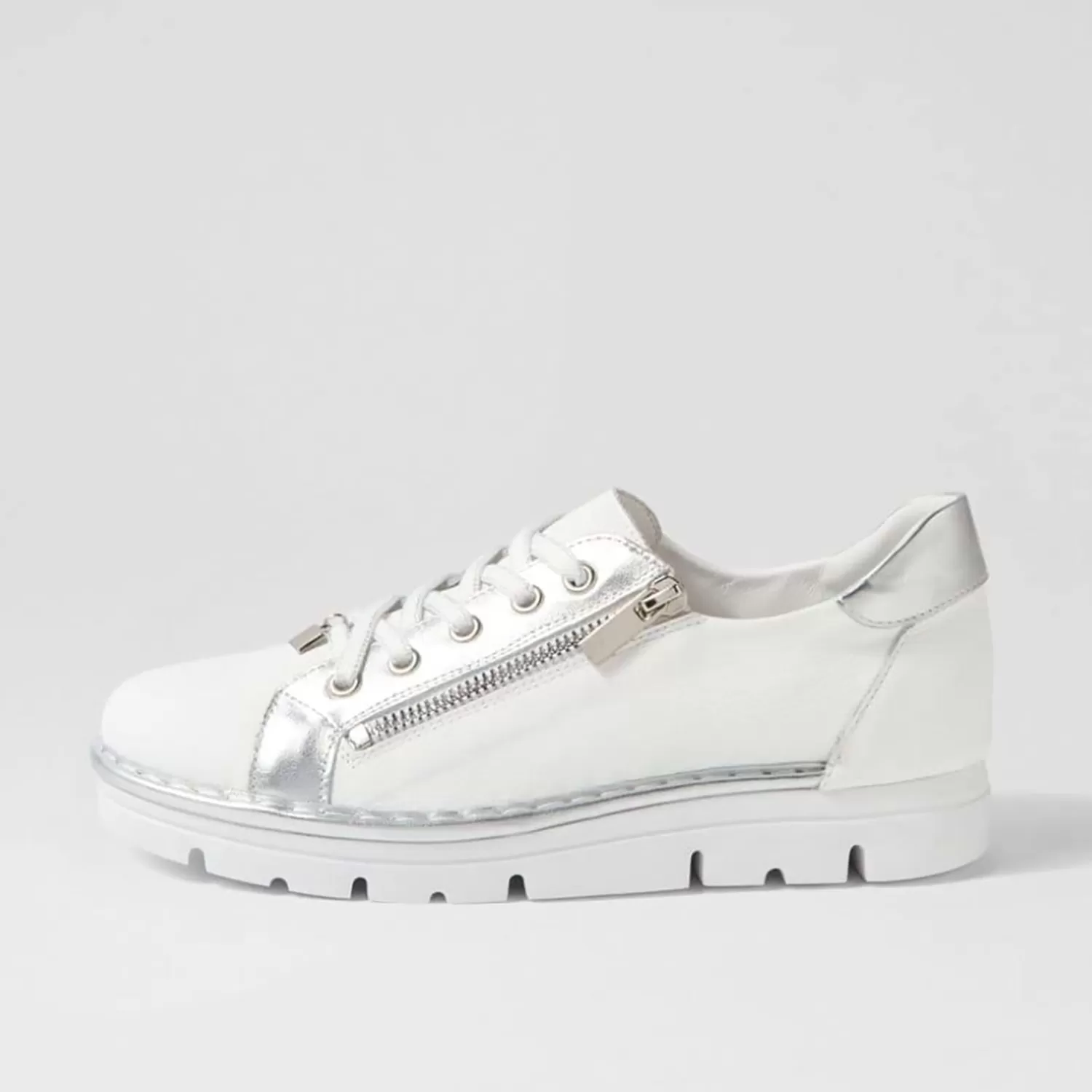 Top End Shoes Sneakers*Elos Sneaker - White And Silver - TE8