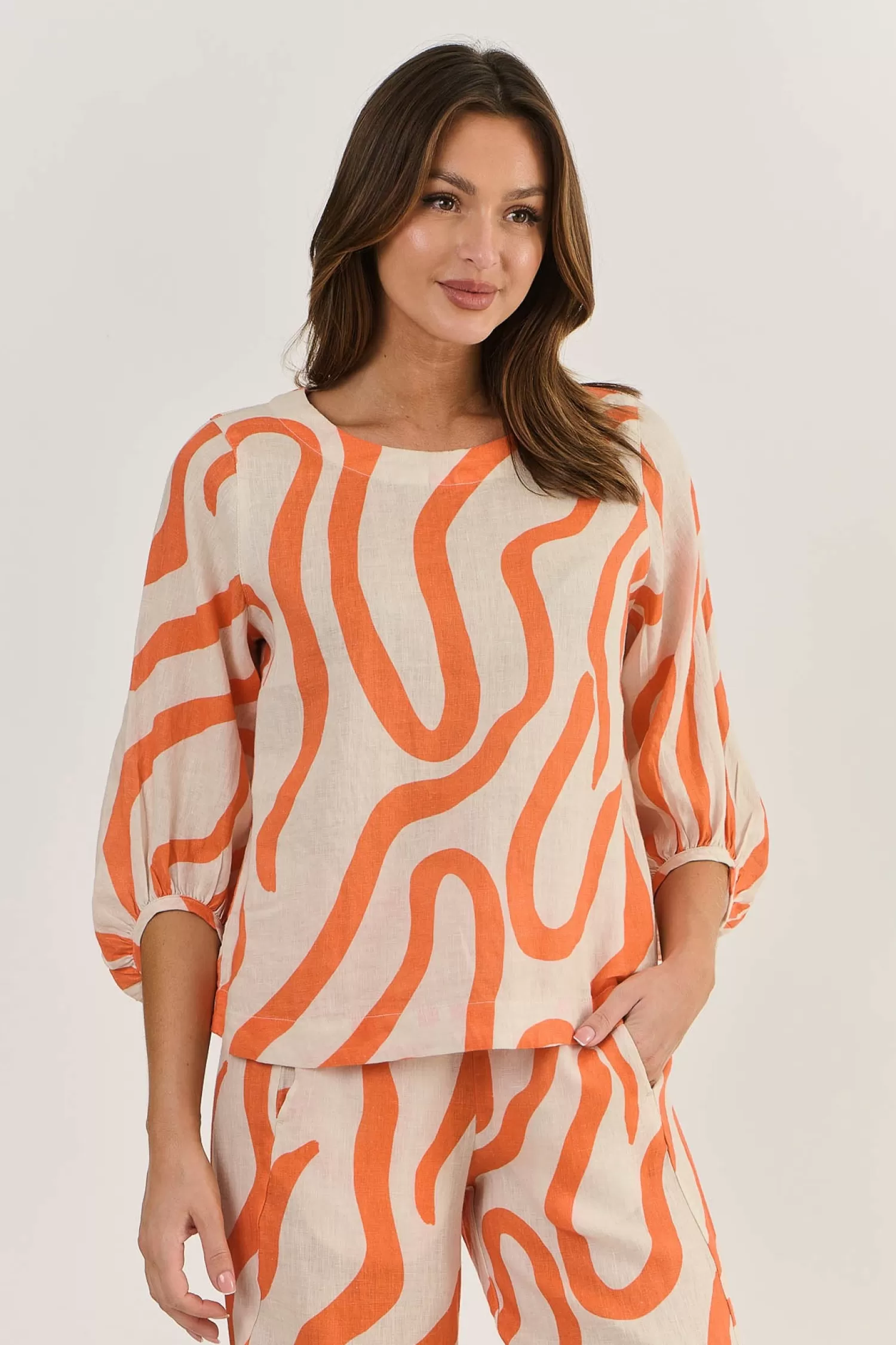 Naturals By O & J Linen Lovers | Shirts & Tops*Ember Linen Top - Tamarind - OJ40