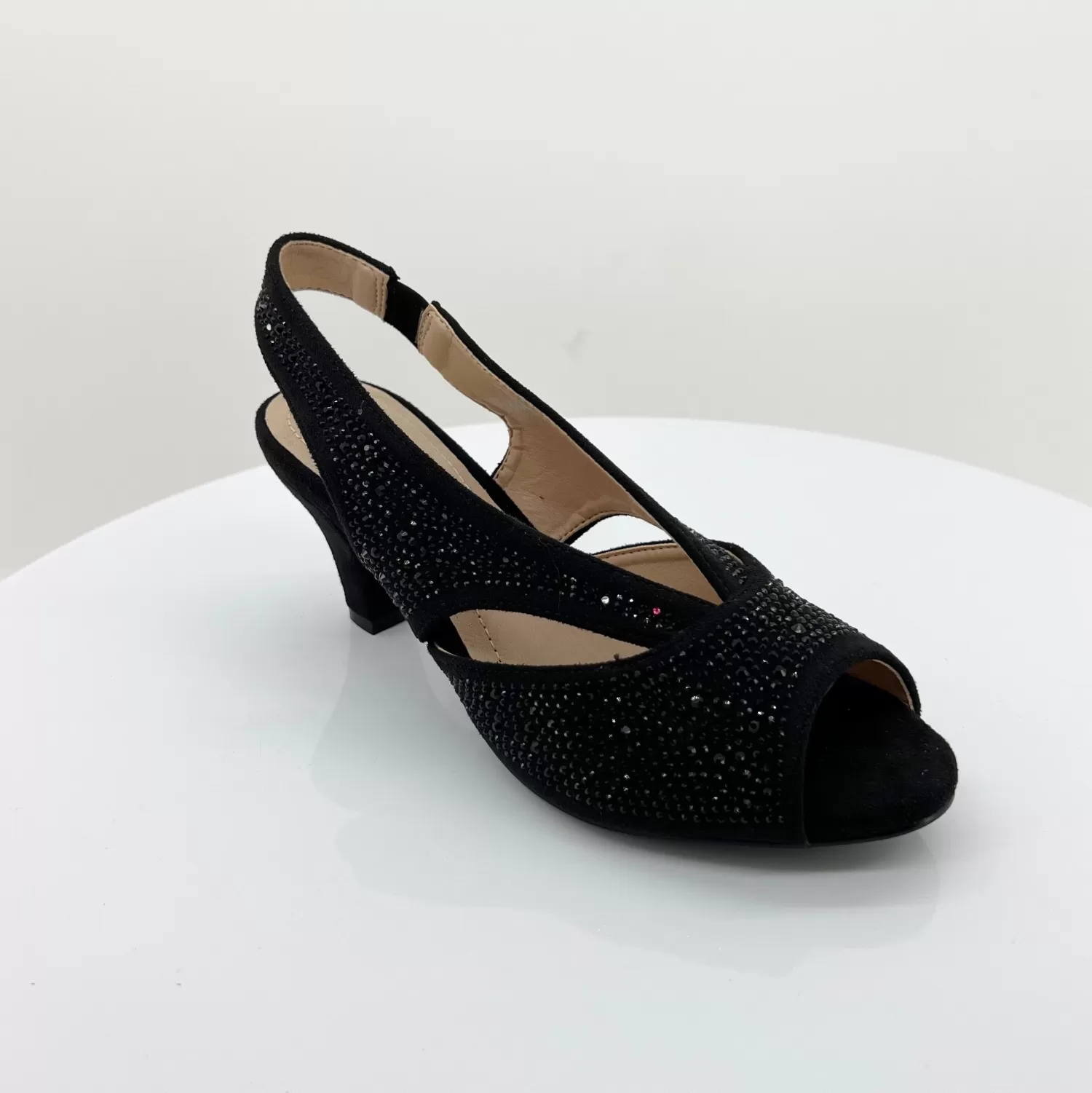Clarice Wedding Shoes | Heels*Emily Shimmer Heel | Black Micro | C3