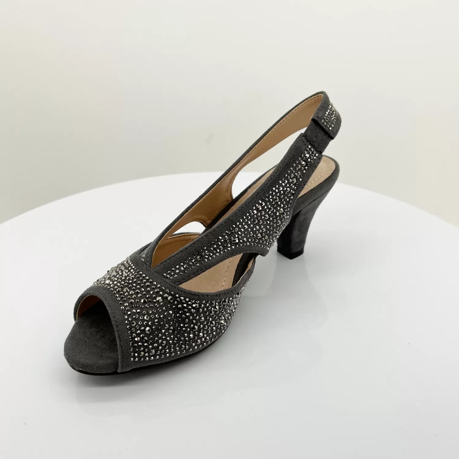 Clarice Wedding Shoes | Heels*Emily Shimmer Heel | Grey Micro | C3