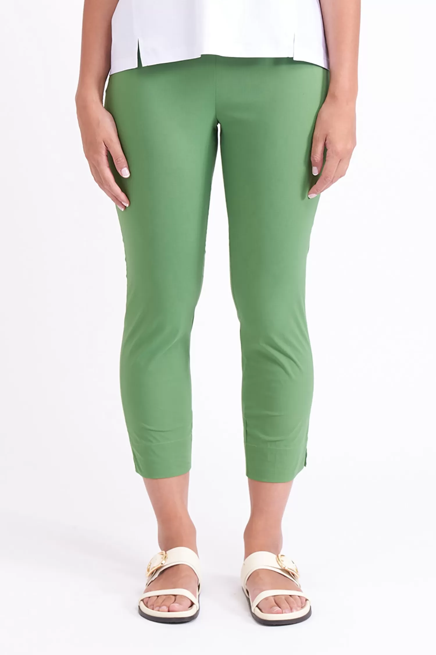 Foil Ladies Pants*Fuss Free Capri - Apple - F4