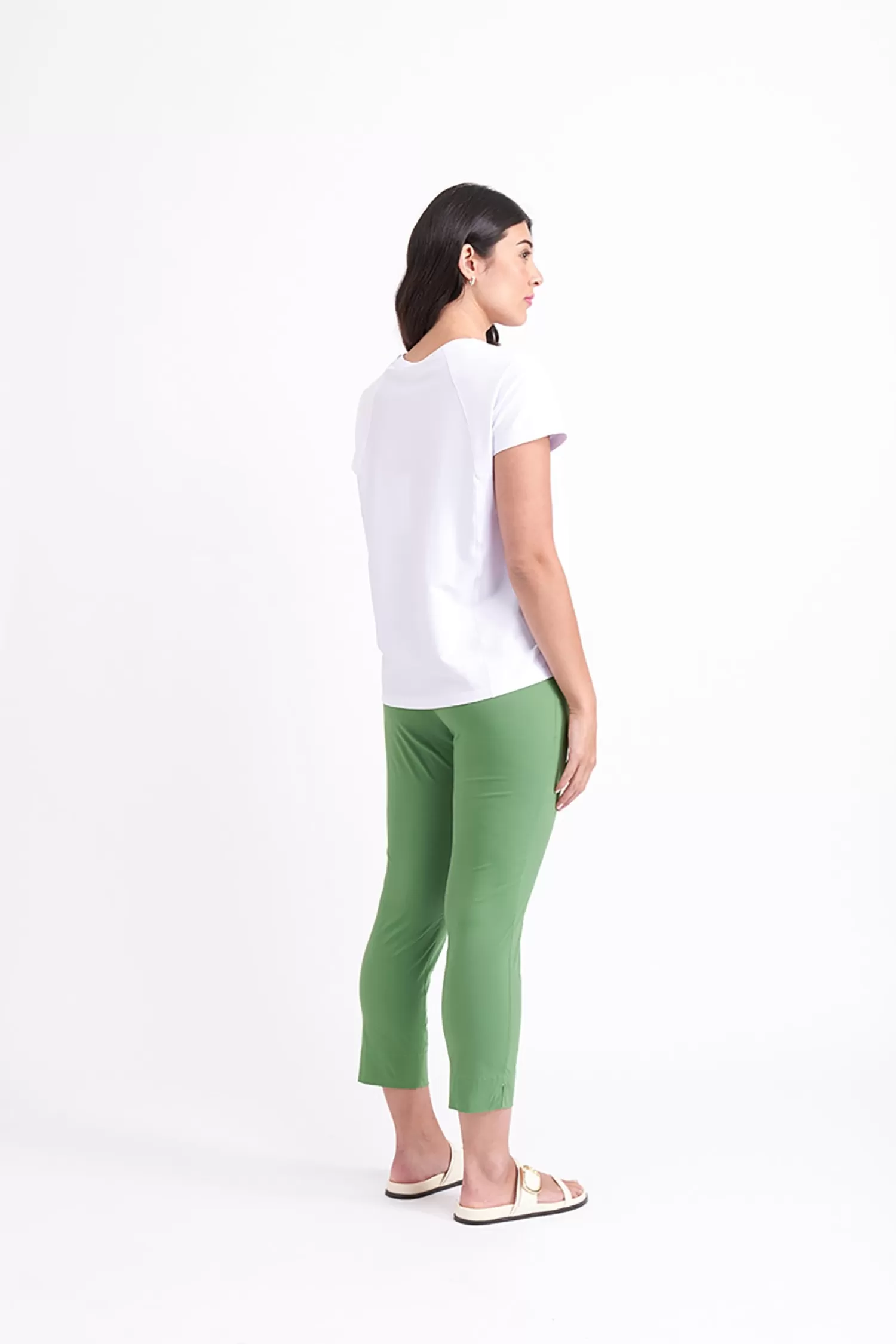 Foil Ladies Pants*Fuss Free Capri - Apple - F4