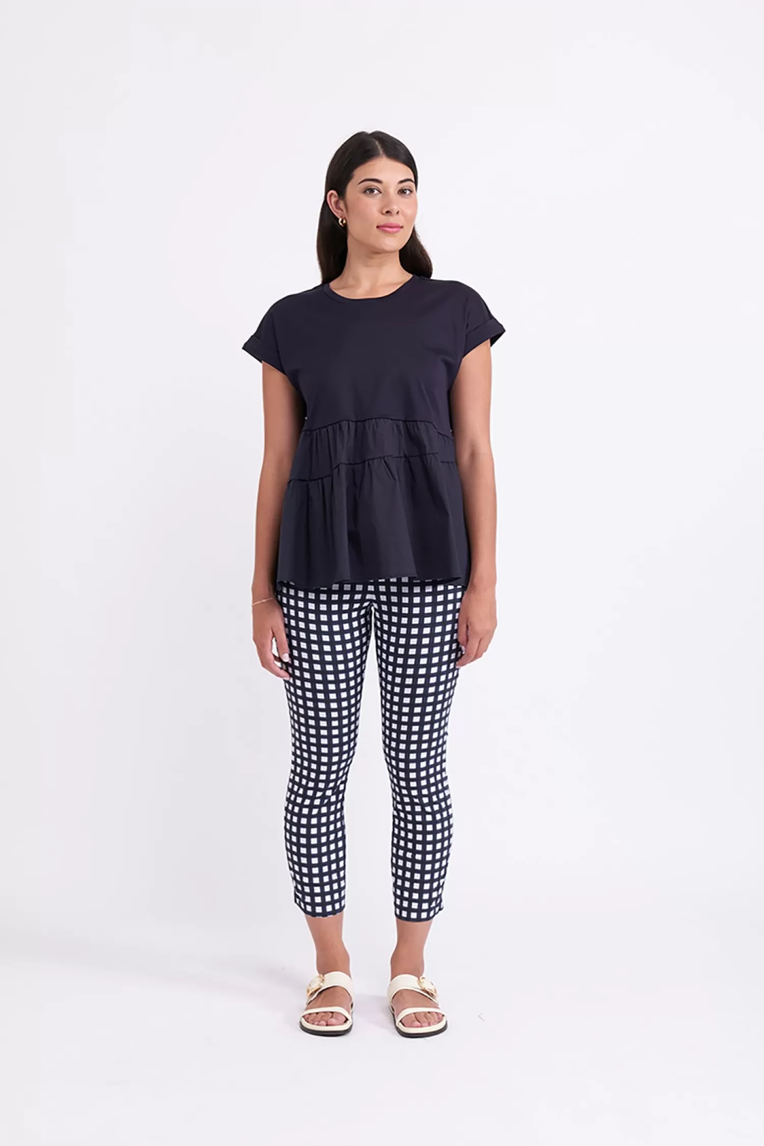 Foil Ladies Pants*Fuss Free Capri - Checker - F6