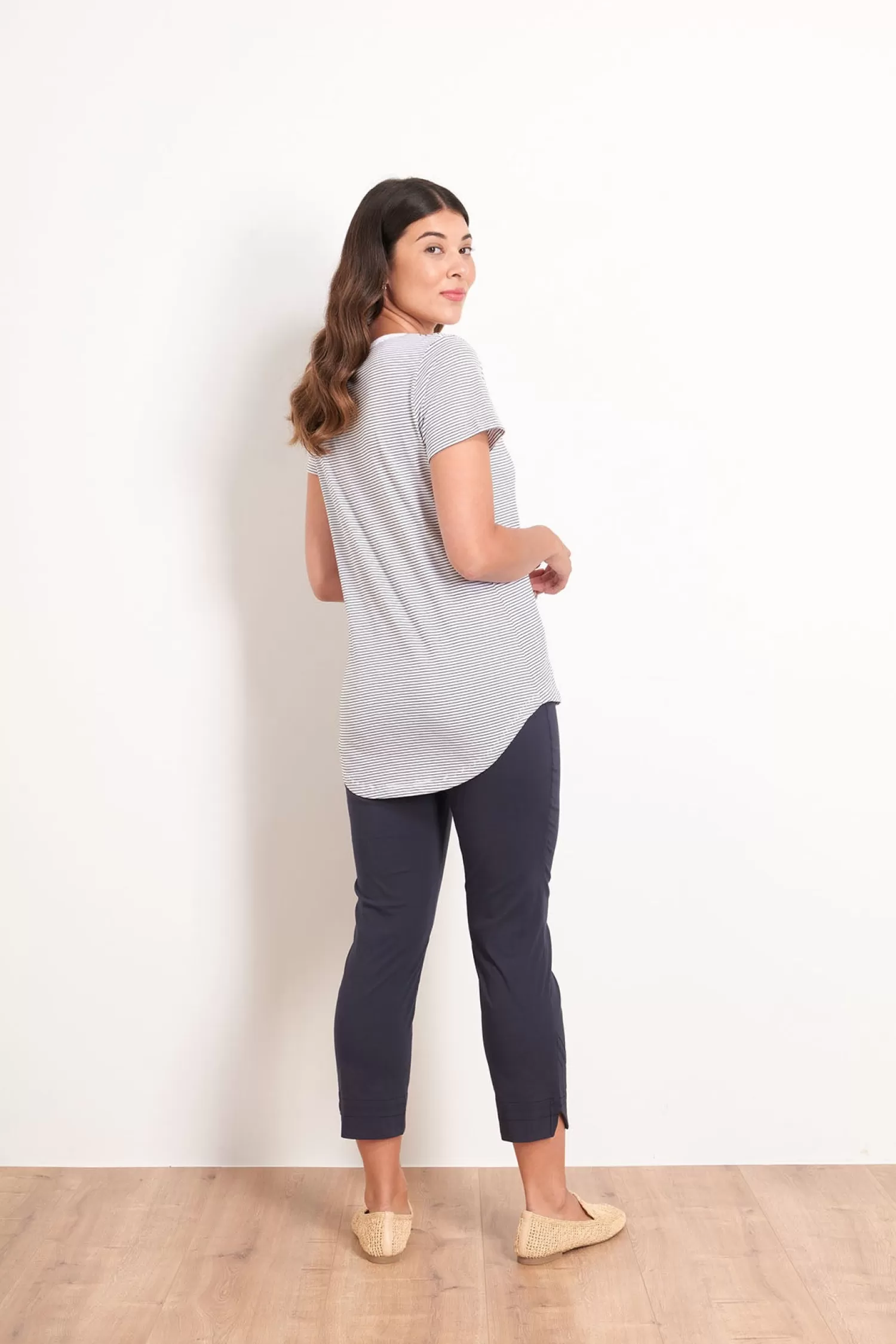 Foil Ladies Pants*Fuss Free Capri - Navy - F4