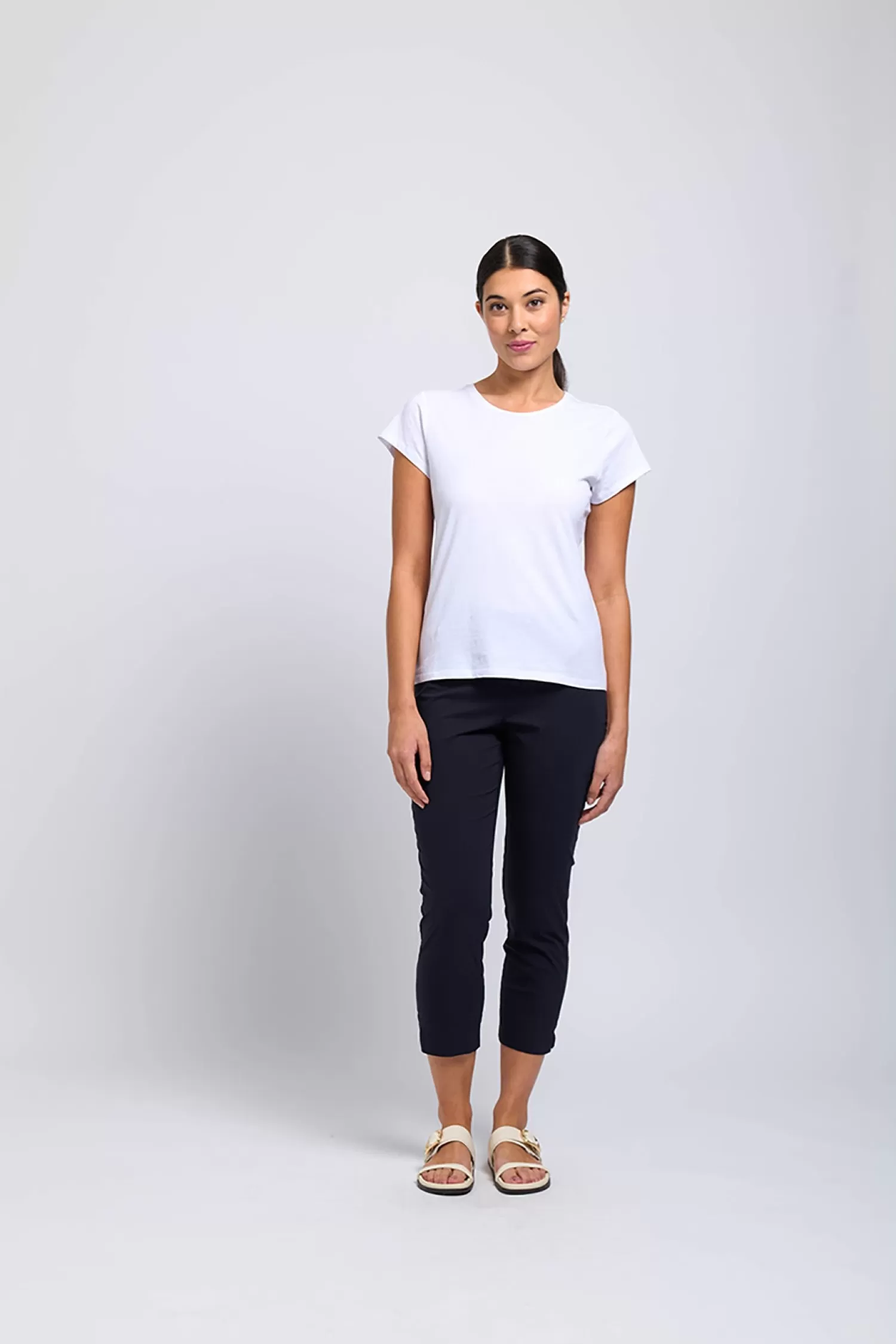 Foil Ladies Pants*Fuss Free Capri - True Navy - F4