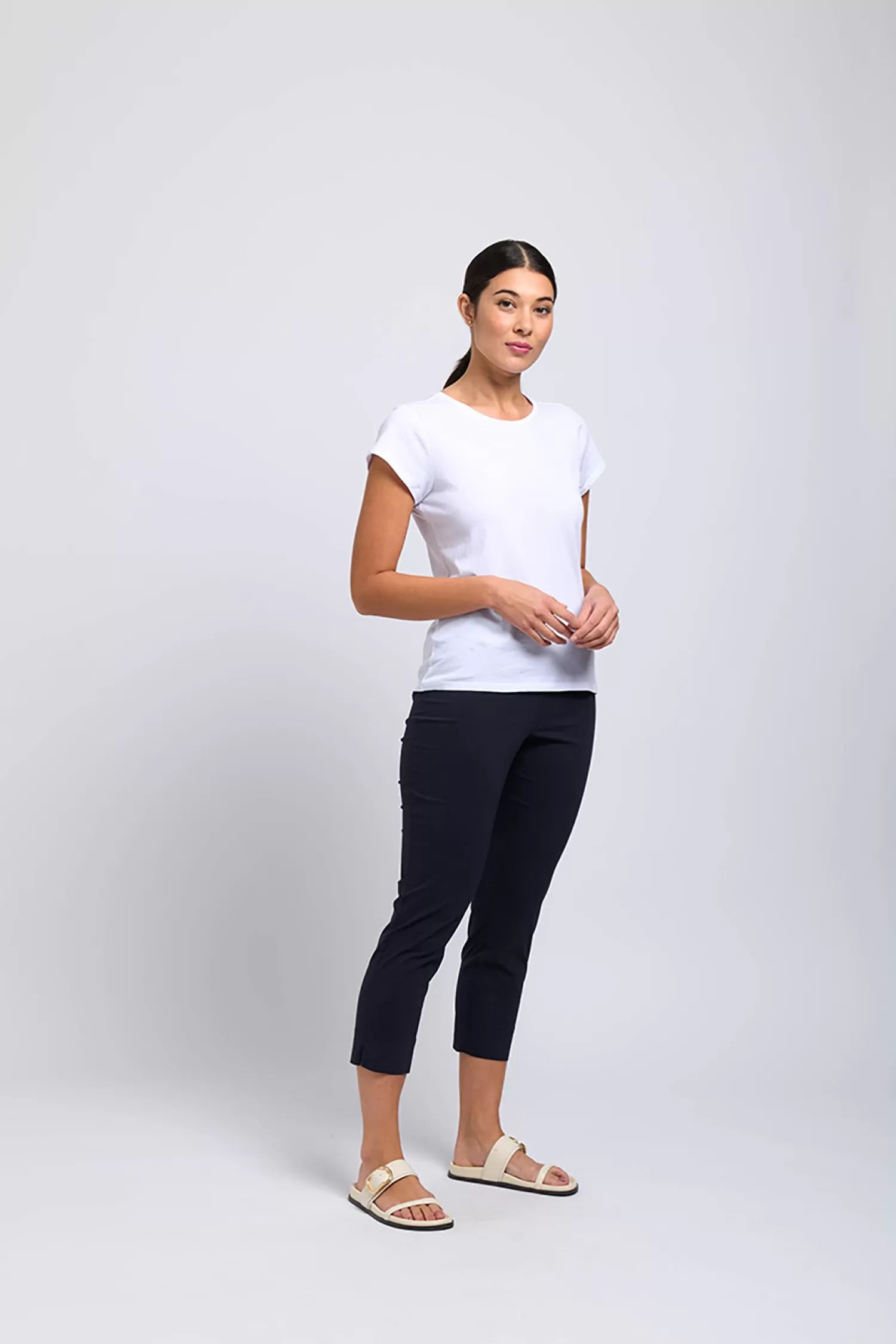 Foil Ladies Pants*Fuss Free Capri - True Navy - F4