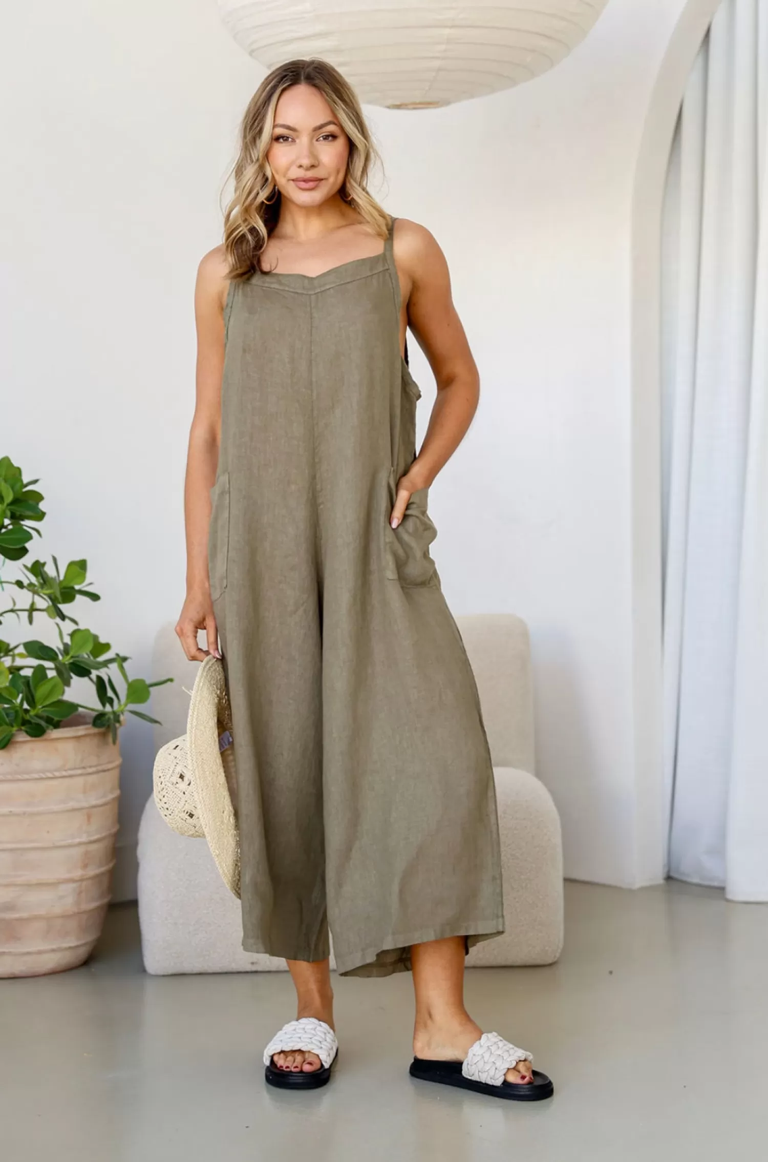 Free Angel Jumpsuits | Linen Lovers*Gelsa Jumpsuit - Slate - FA7