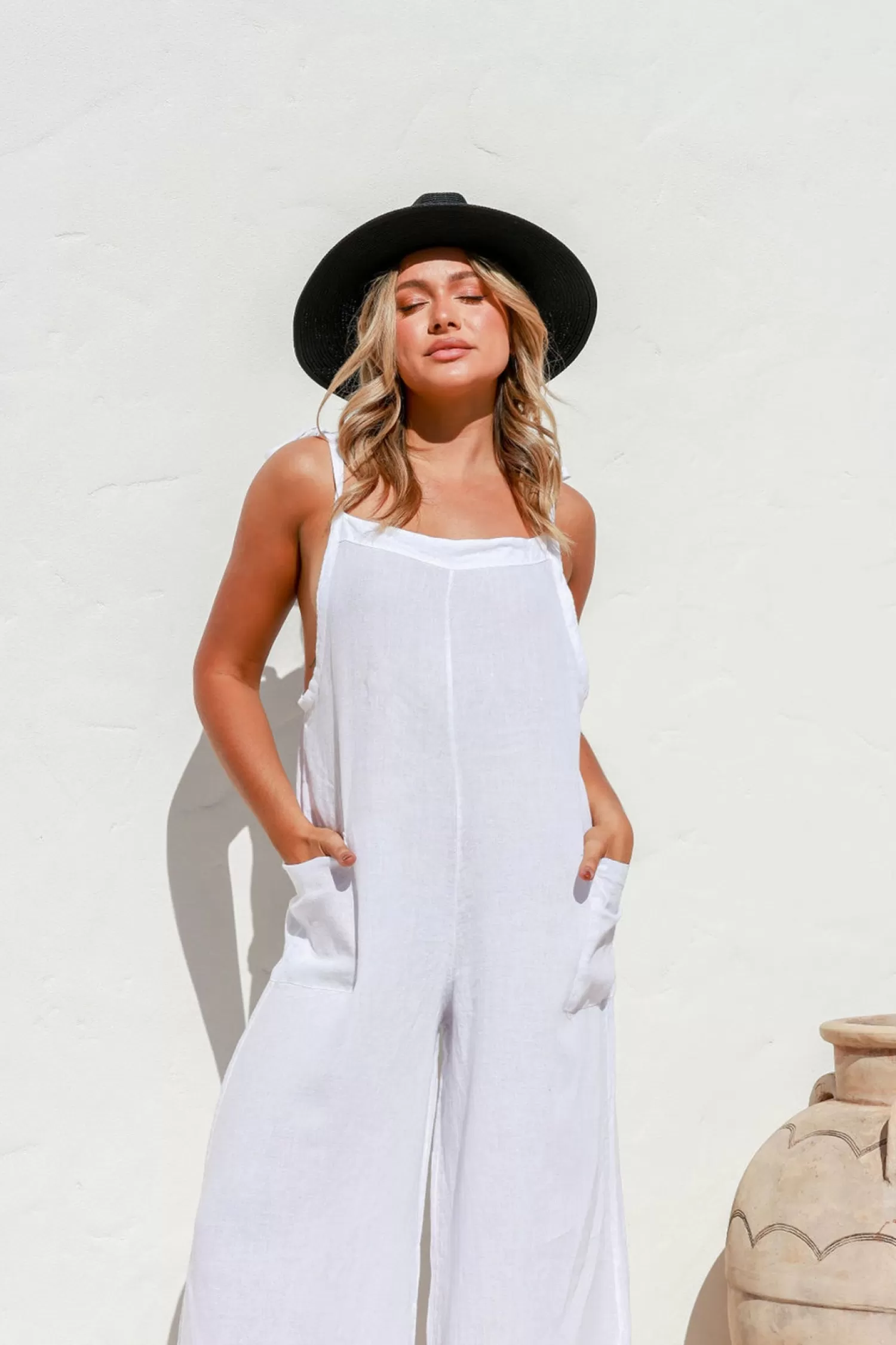 Free Angel Jumpsuits | Linen Lovers*Gelsa Jumpsuit - White - FA7