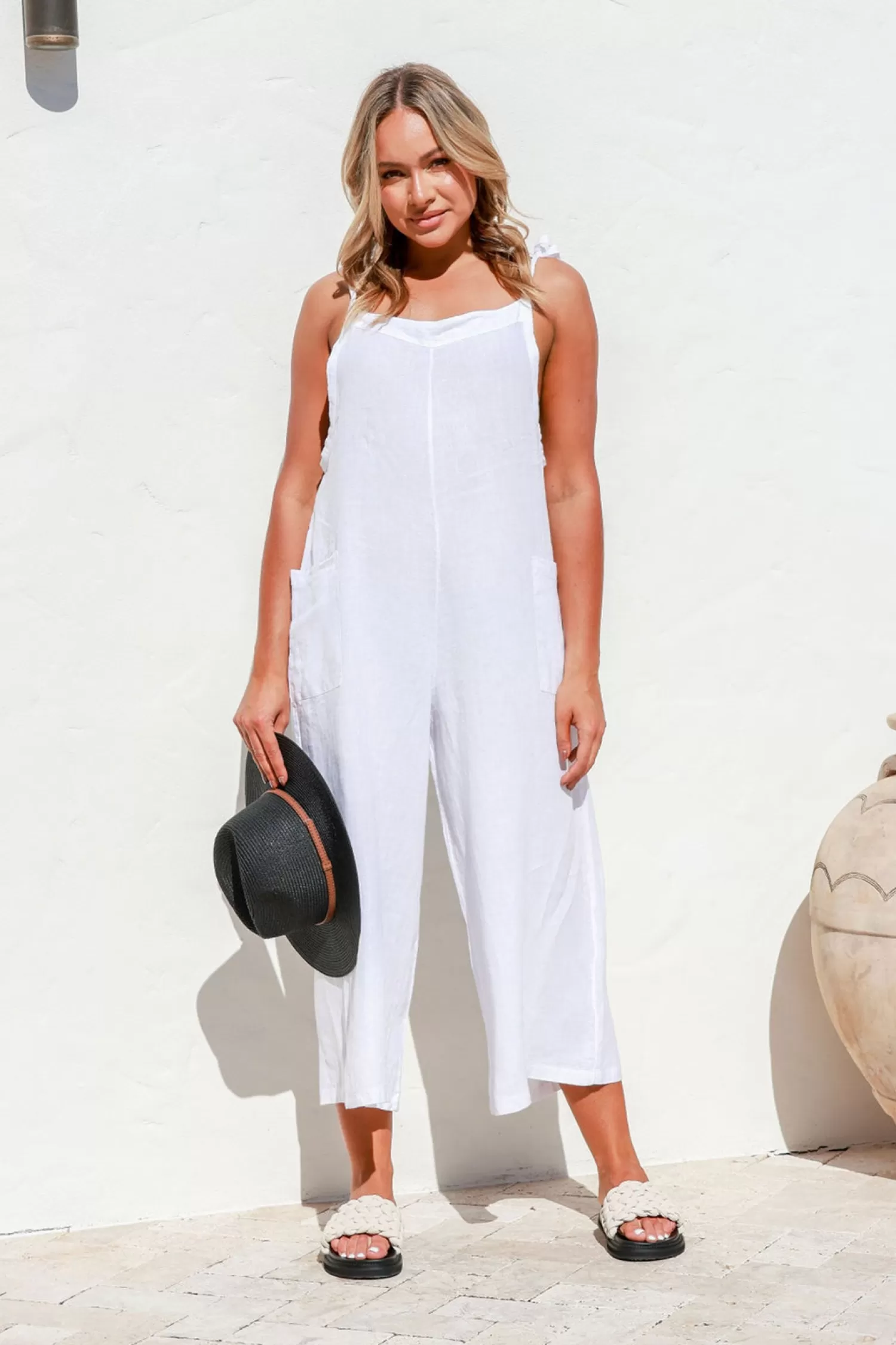 Free Angel Jumpsuits | Linen Lovers*Gelsa Jumpsuit - White - FA7