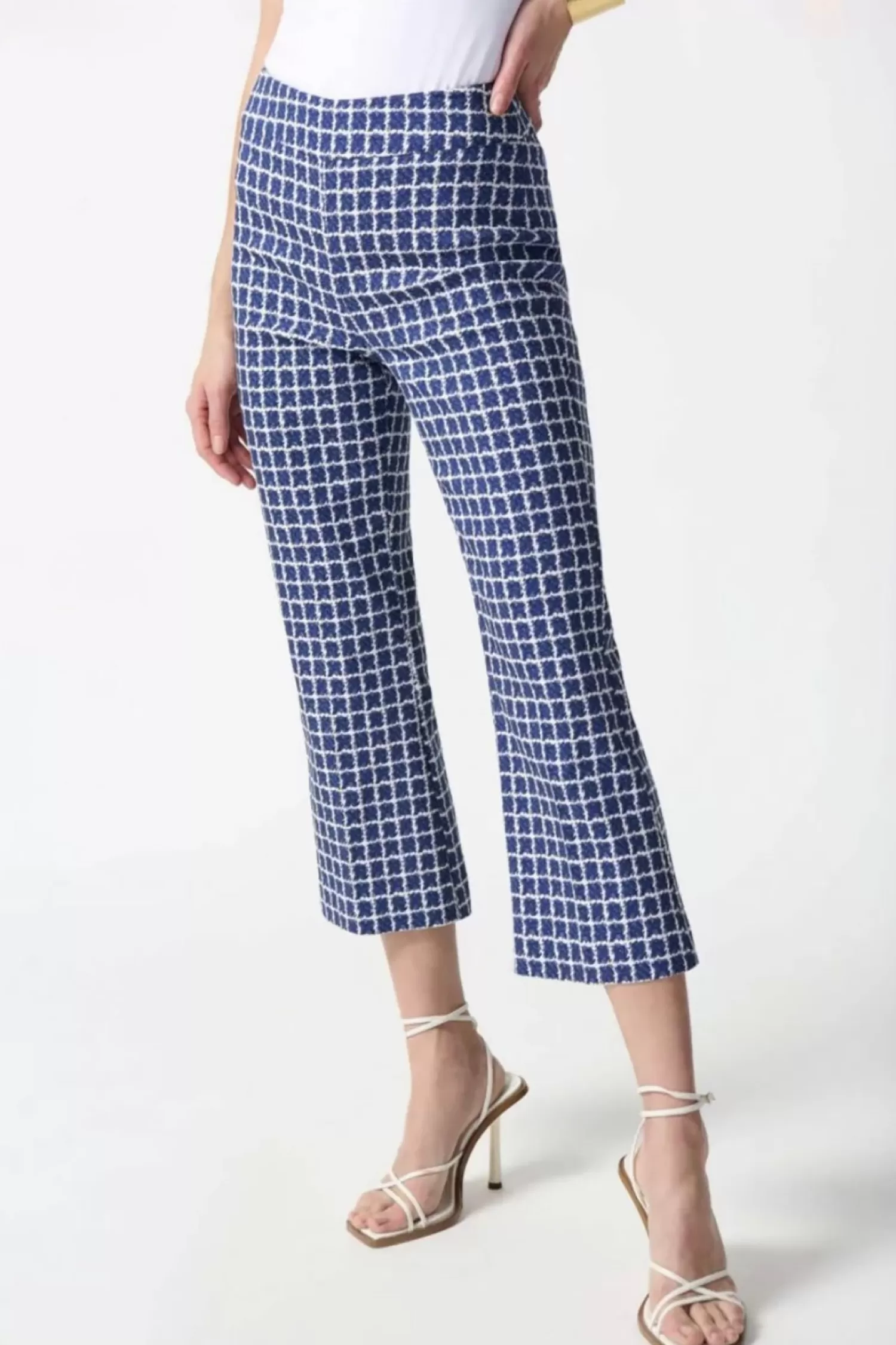 Joseph Ribkoff Ladies Pants*Geo Flare Pant - Blue/White - JR30