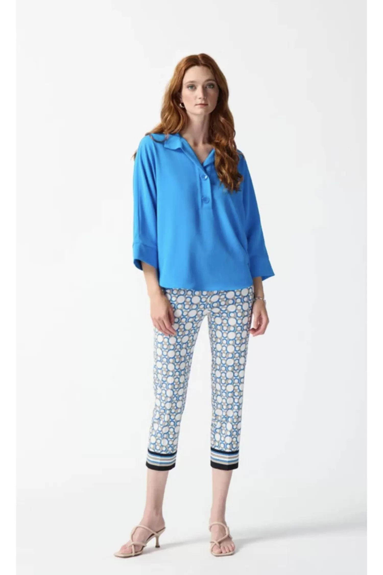Joseph Ribkoff Ladies Pants*Geometric Print Pant - Vanilla/Multi - JR27