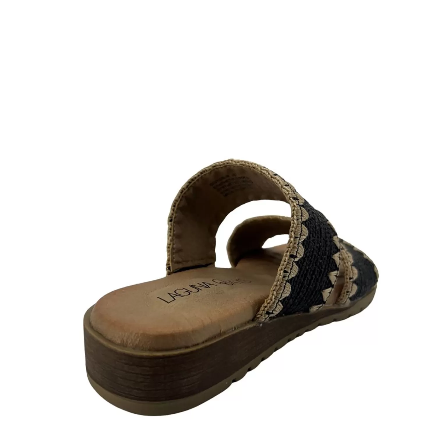 Laguna Quays Resort Wedges | Sandals*Gister Slide - Black & Beige - LQ5